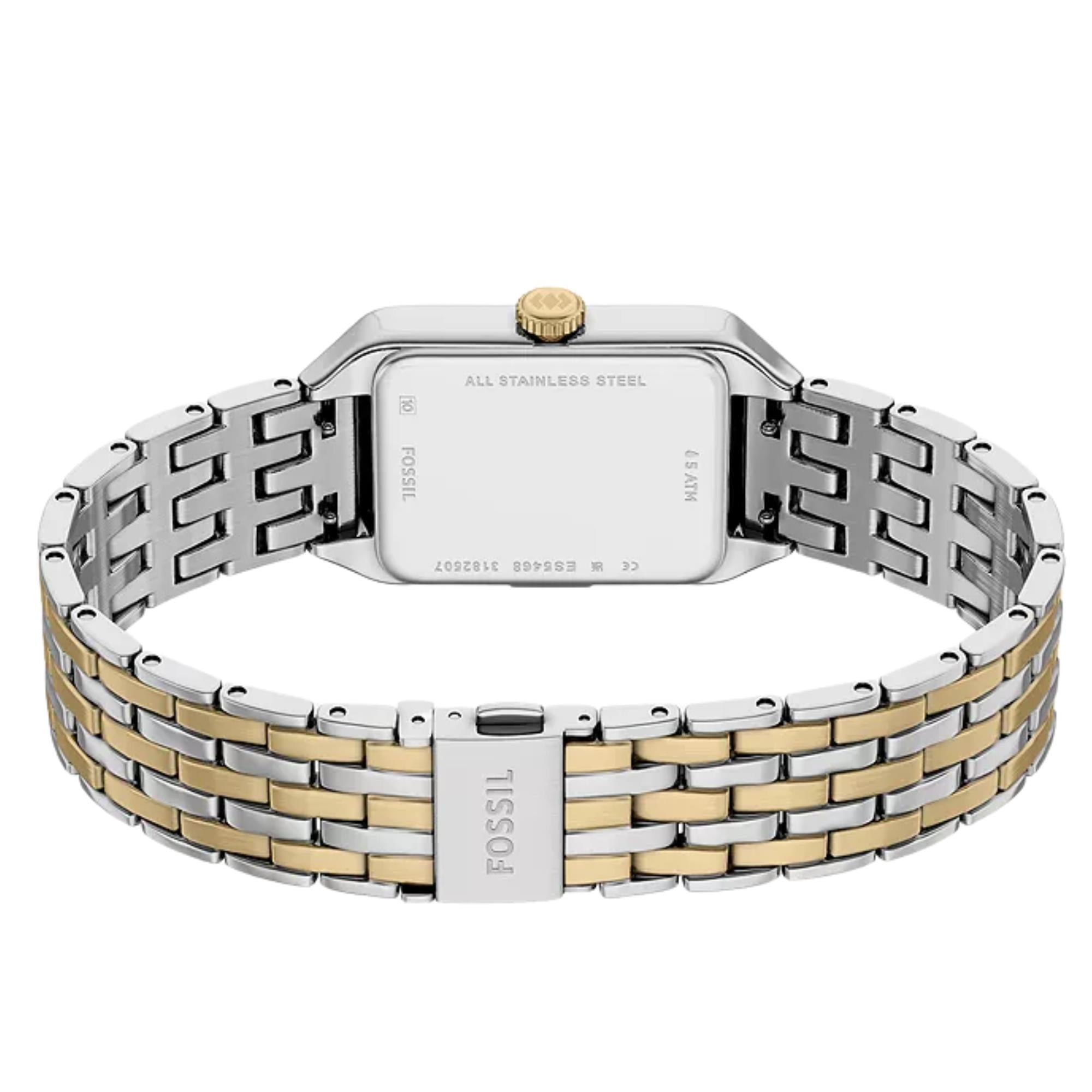 Fossil Raquel 18mm White Dial Steel Ladies Quartz Watch ES5468