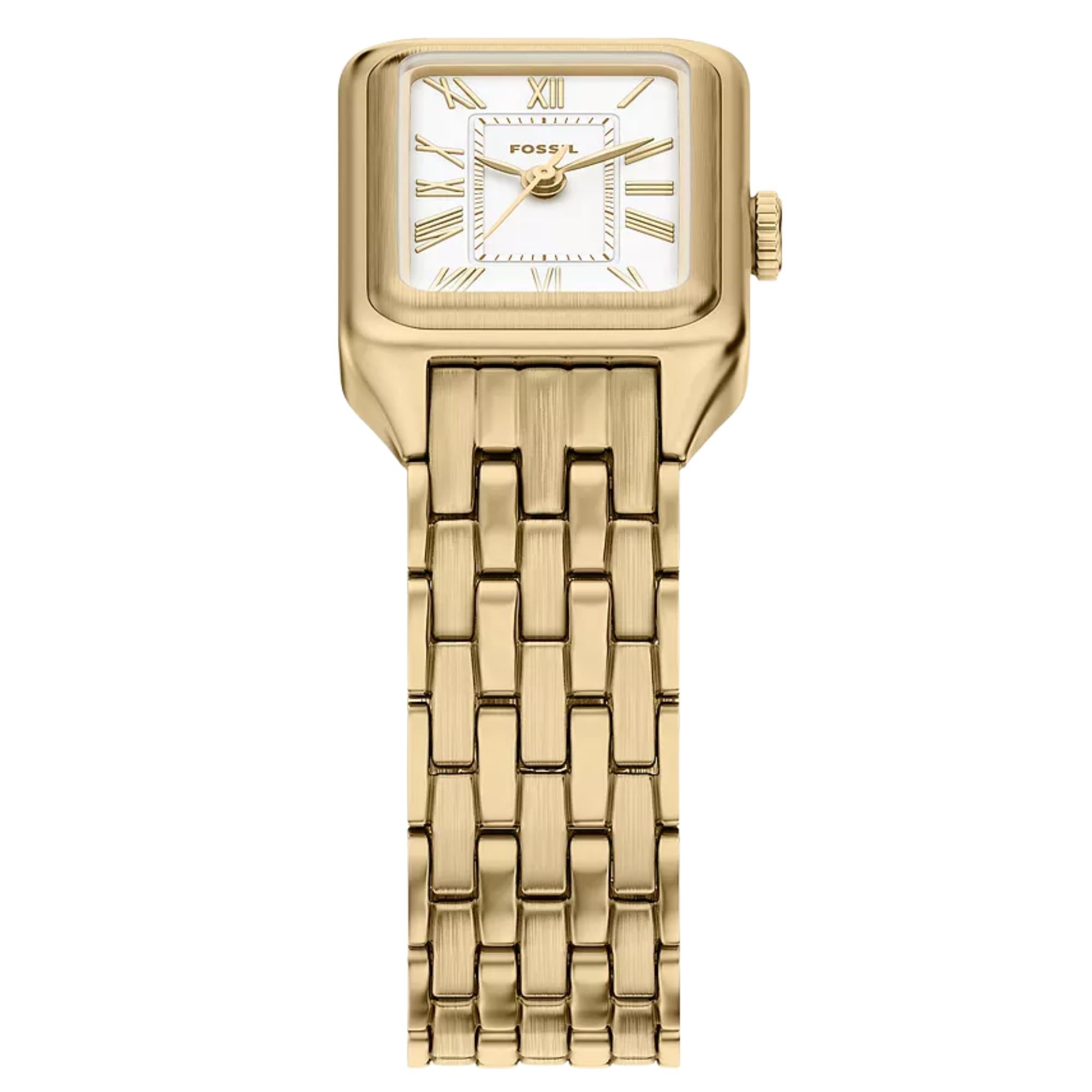 Fossil Raquel 18mm Weißes Zifferblatt Stahl Damen Quarz Uhr ES5467
