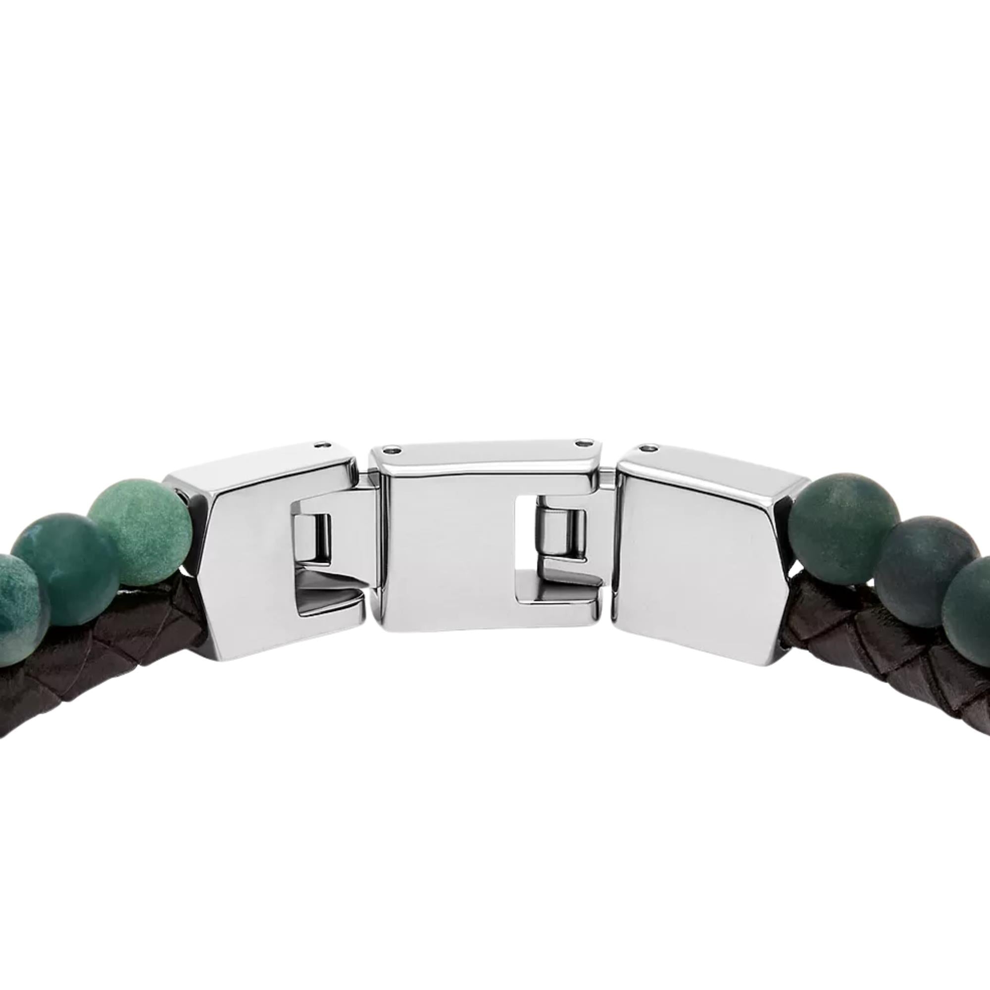 Fossil Townsman Townsman Beads Brown Leather Multi-Strand Men's Bracelet JF04854040