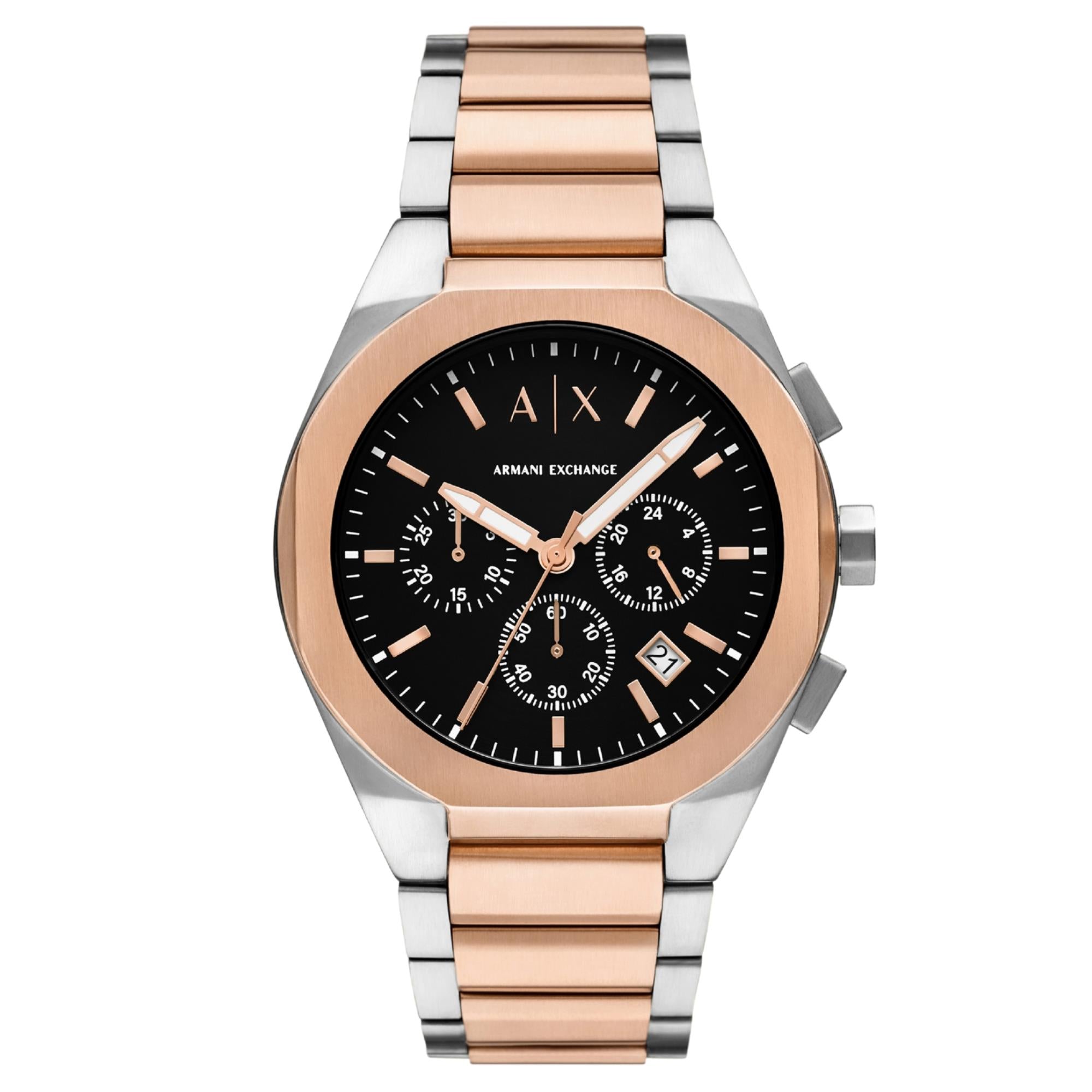 Armani Exchange Sync 42mm Chronograph Schwarzes Zifferblatt Edelstahl Herren Quarz Uhr AX4181