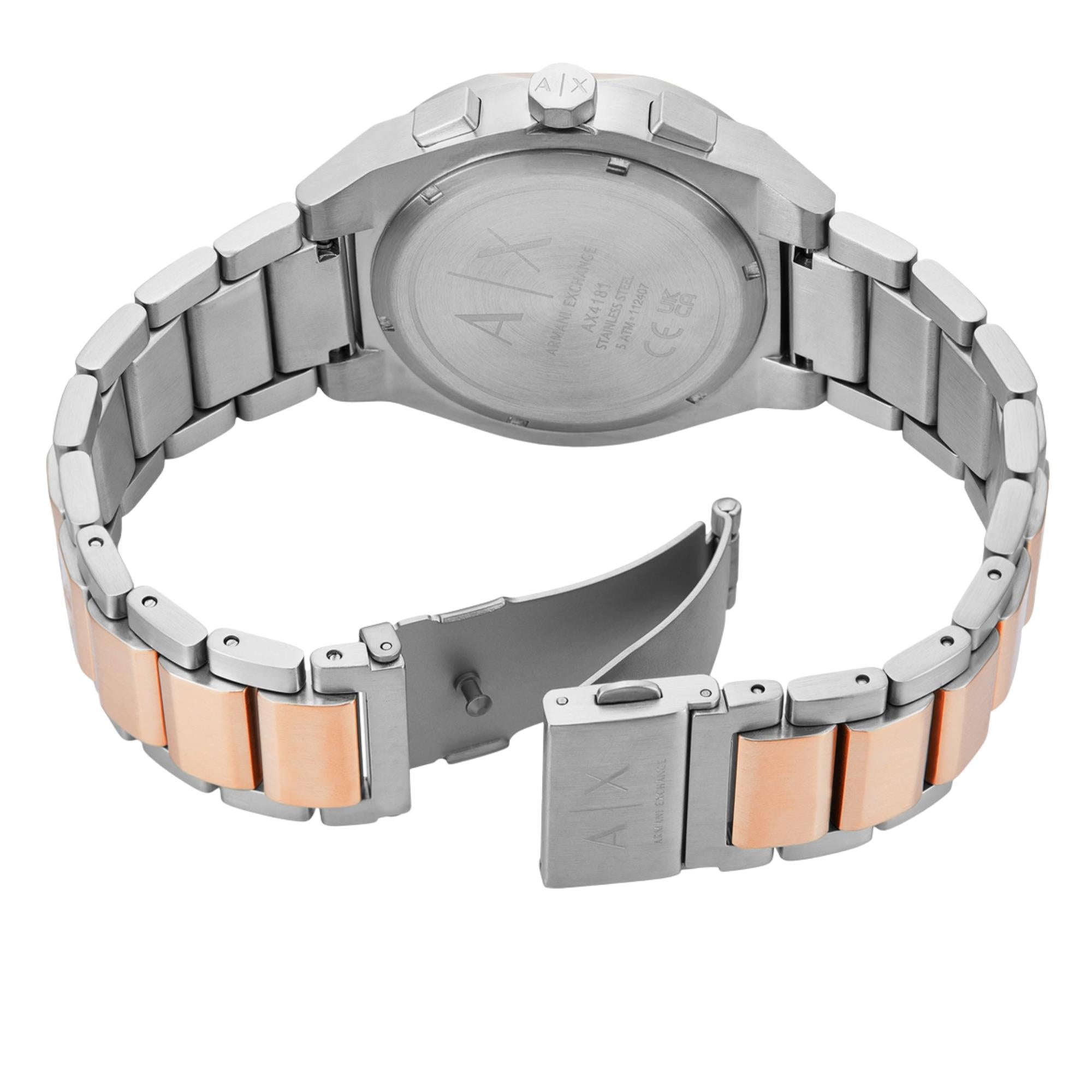 Armani Exchange Sync 42mm Chronograph Schwarzes Zifferblatt Edelstahl Herren Quarz Uhr AX4181