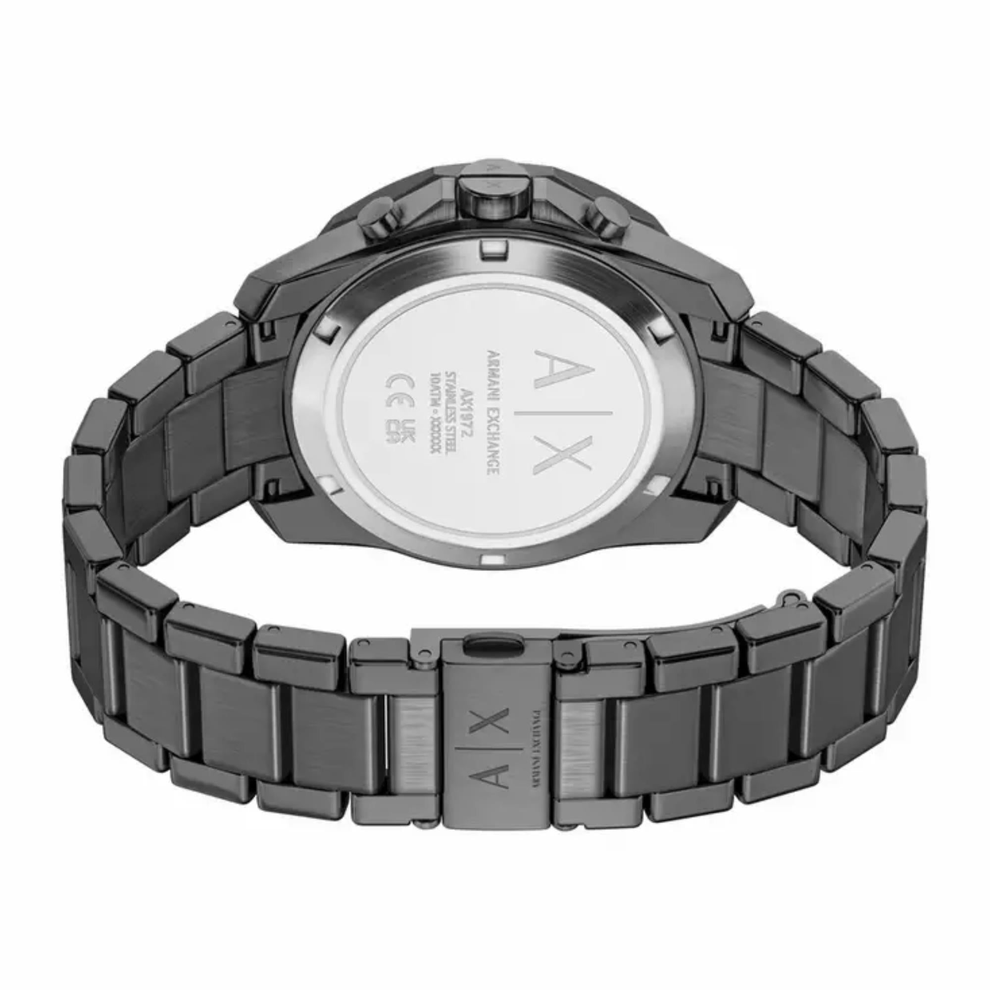 Armani Exchange Spencer 44mm Chronograph Blaues Zifferblatt Edelstahl Herren Quarz Uhr AX1972