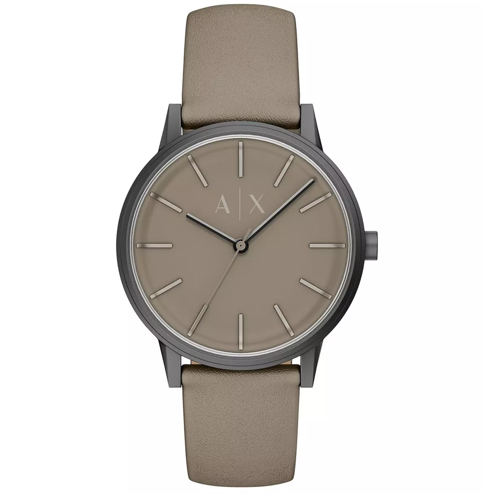 Armani Exchange Cayde 42mm Brown Dial Leather Mens Quartz Watch AX2766