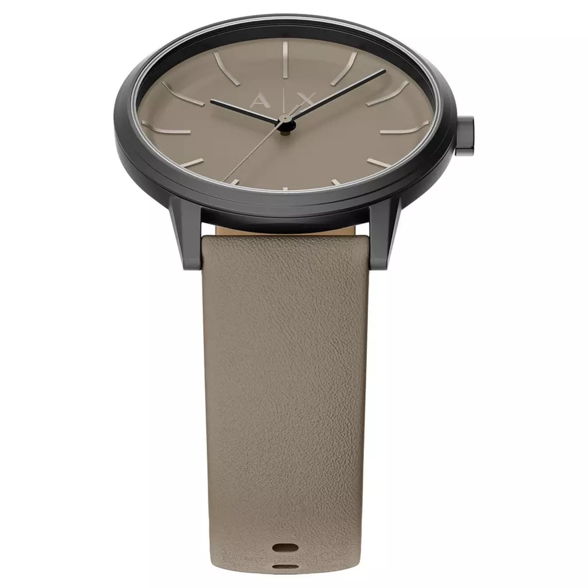 Armani Exchange Cayde 42mm Brown Dial Leather Mens Quartz Watch AX2766
