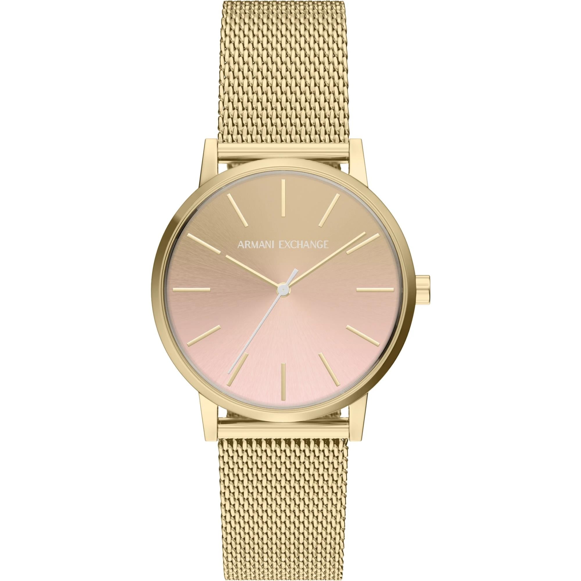 Armani Exchange Lola 36mm Pink Dial Steel Ladies Quartz Watch AX5619