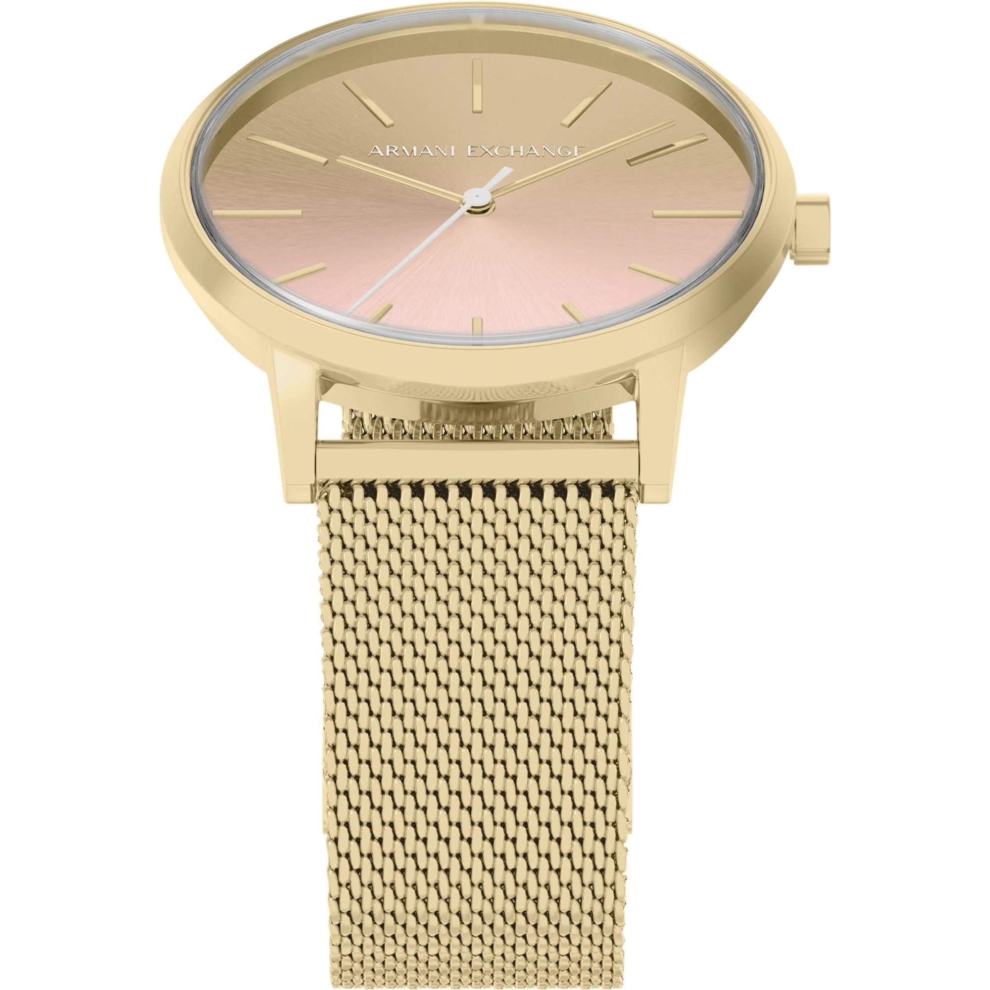 Armani Exchange Lola 36mm Pink Dial Steel Ladies Quartz Watch AX5619