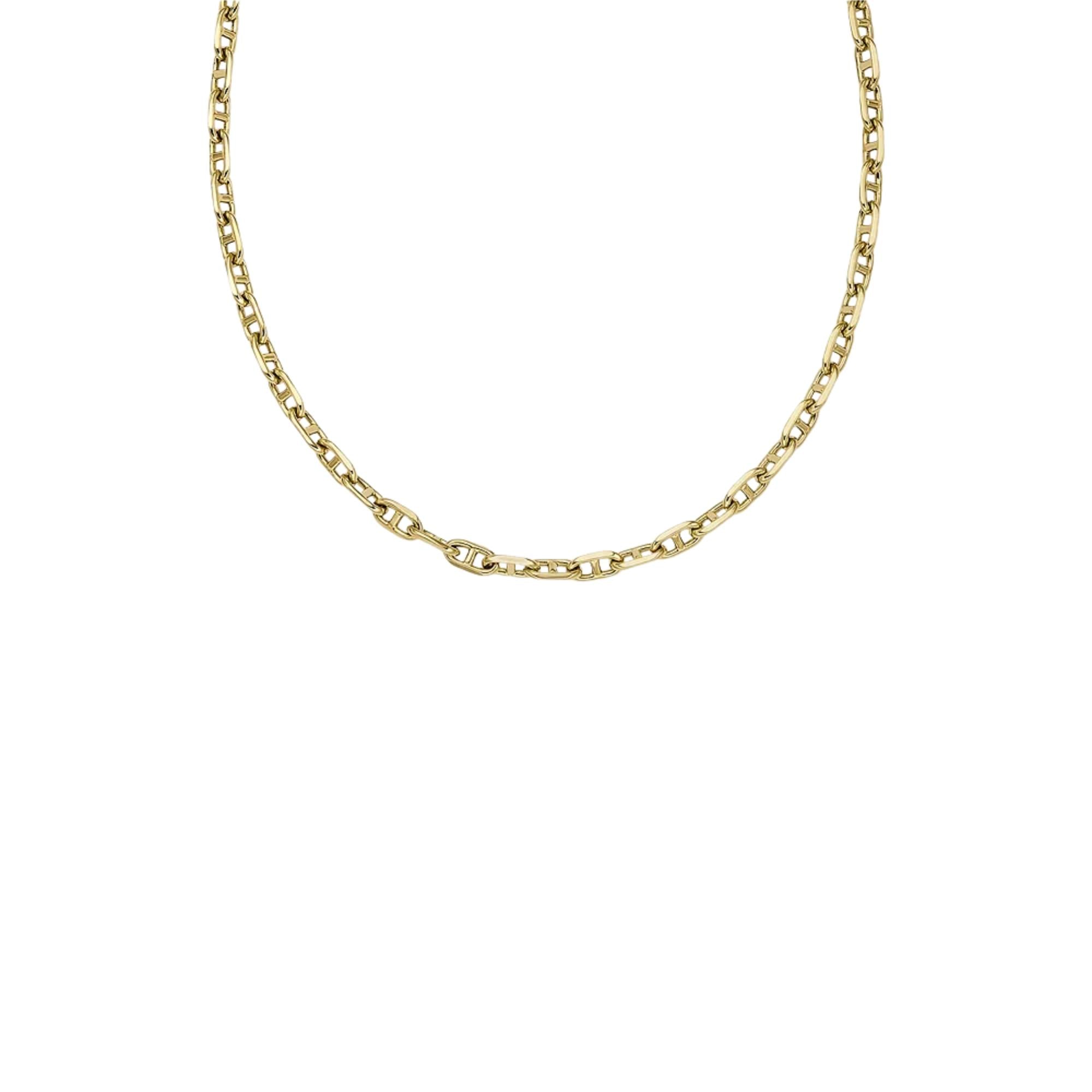 Fossil Heritage D-Link Gold-Tone Brass Anchor Chain Women's Necklace JA7209710