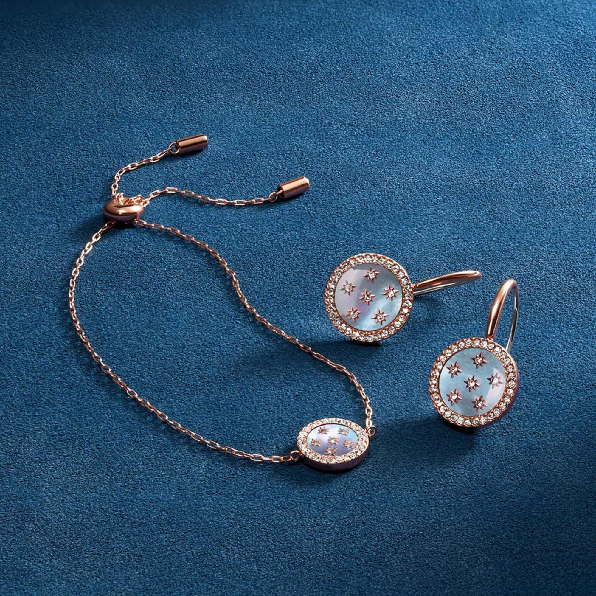 Fossil Merrit Classic Perlmutt Roségoldfarbene Edelstahl Tropfen Damenohrringe JF04938791