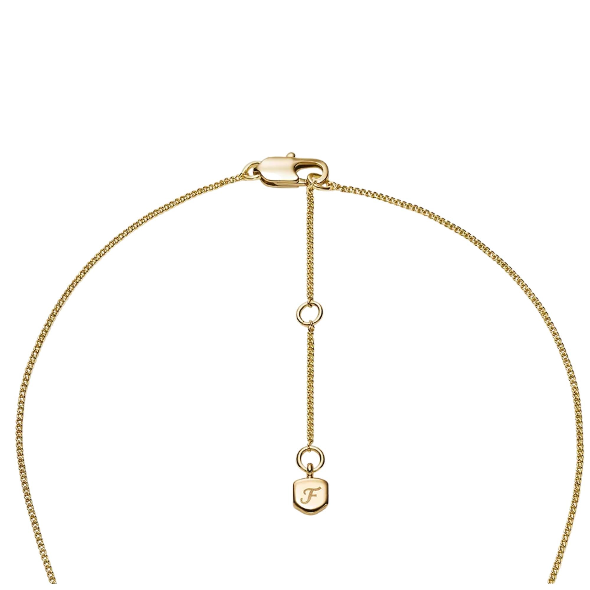 Fossil Ellis Gemischte Formen Goldfarbene Messing Anhänger Damen Halskette JA7295710