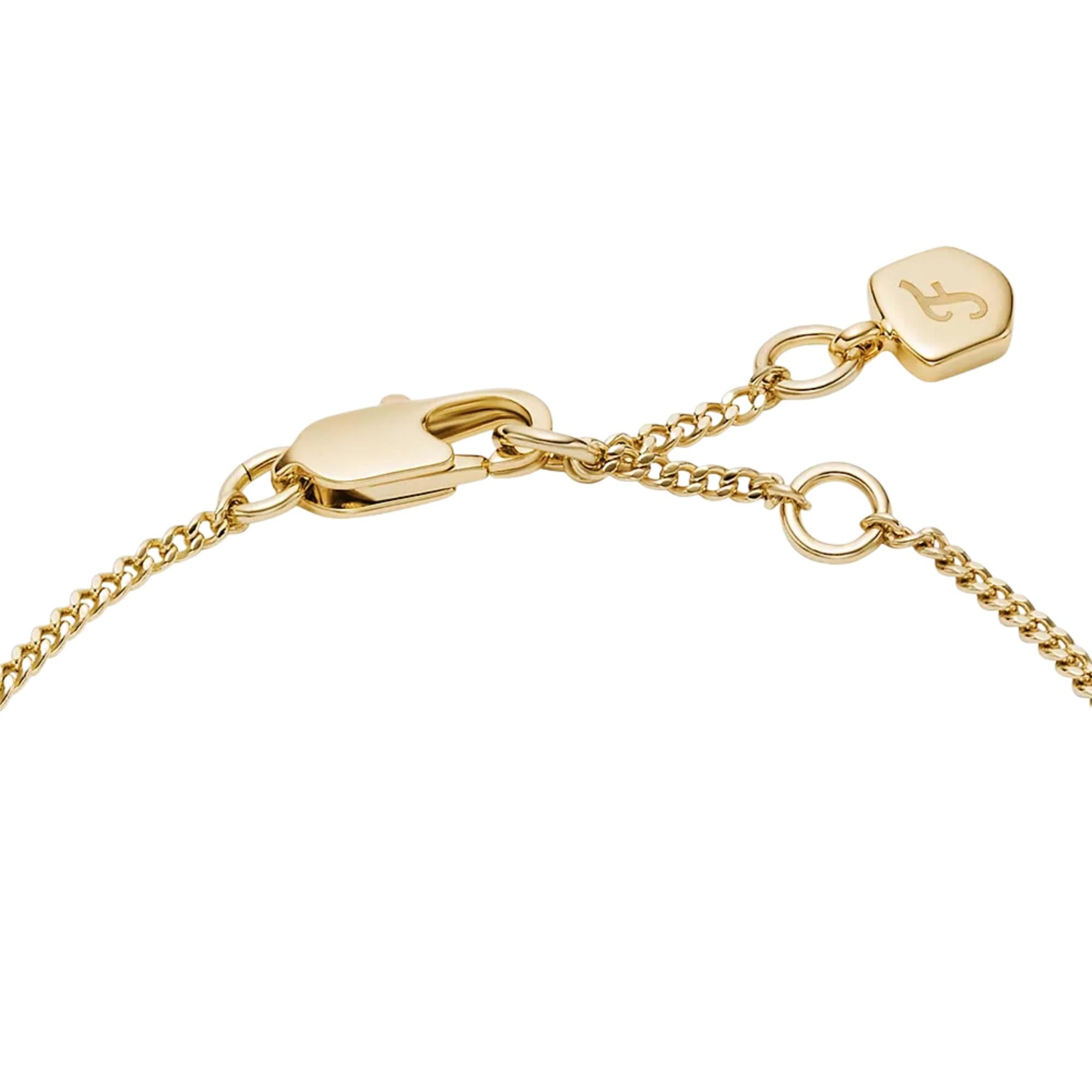 Fossil Ellis Gemischte Formen Goldfarbene Messing Station Damen Armband JA7296710