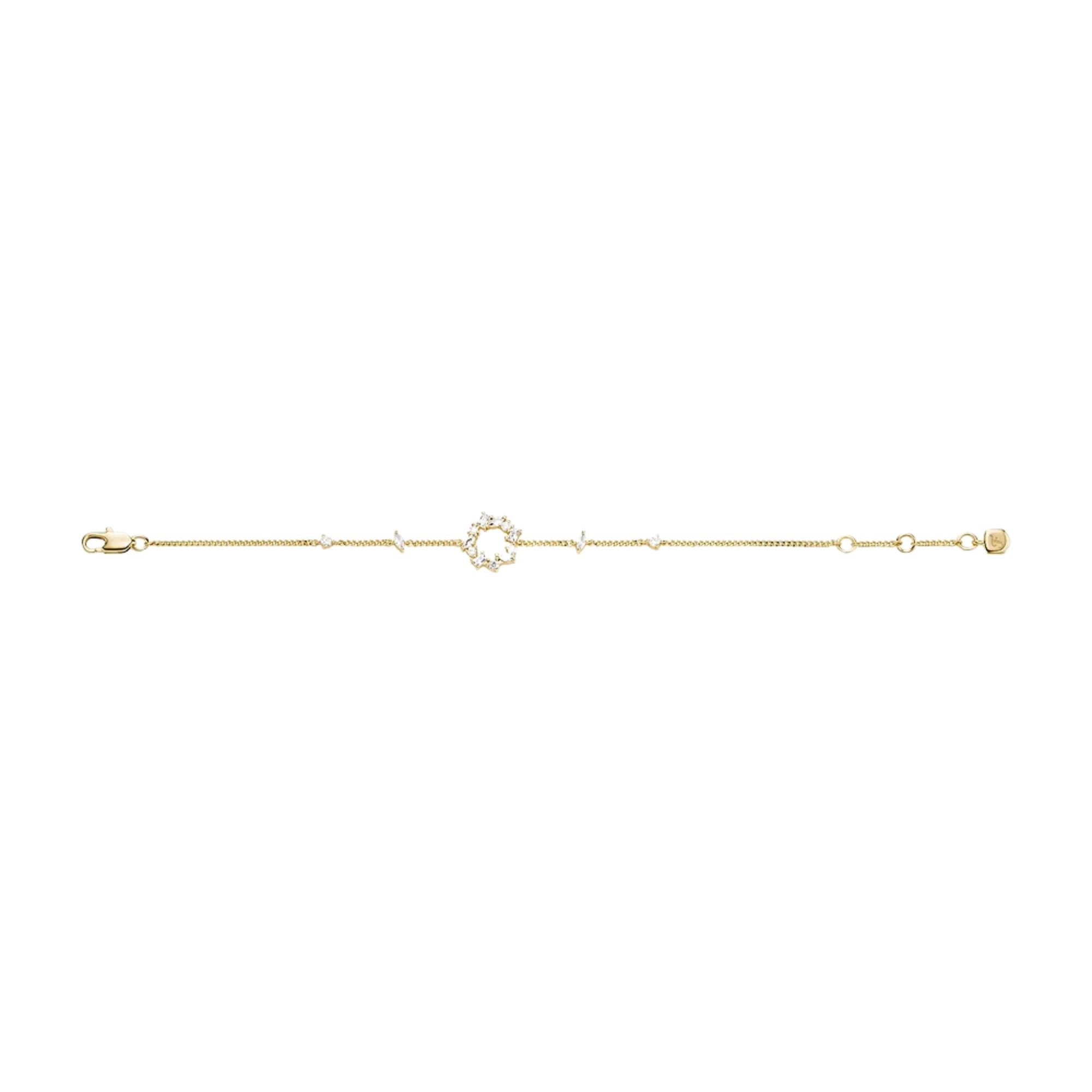 Fossil Ellis Gemischte Formen Goldfarbene Messing Station Damen Armband JA7296710