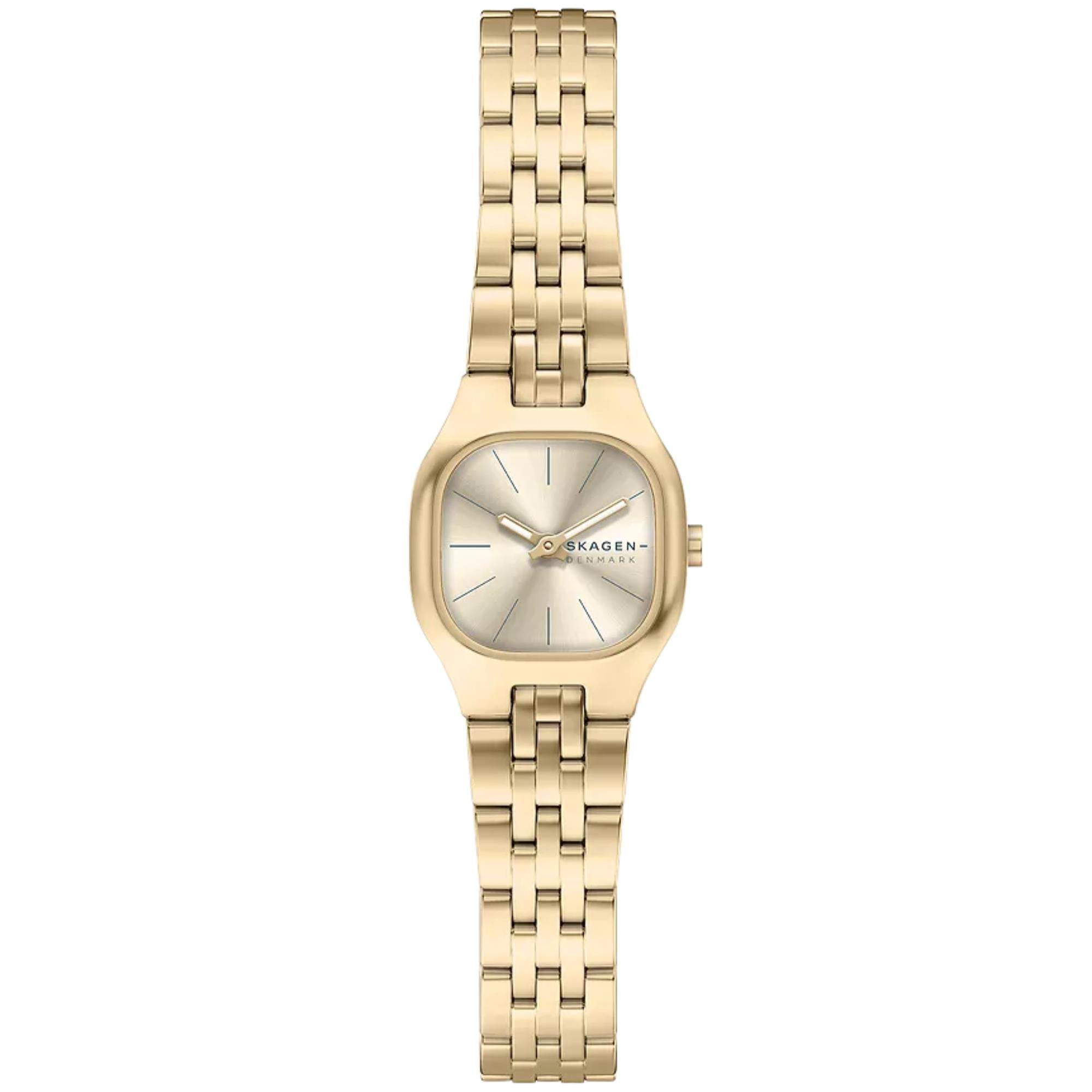 Skagen Mellem Micro 20mm Gold Dial Steel Ladies Quartz Watch SKW3177