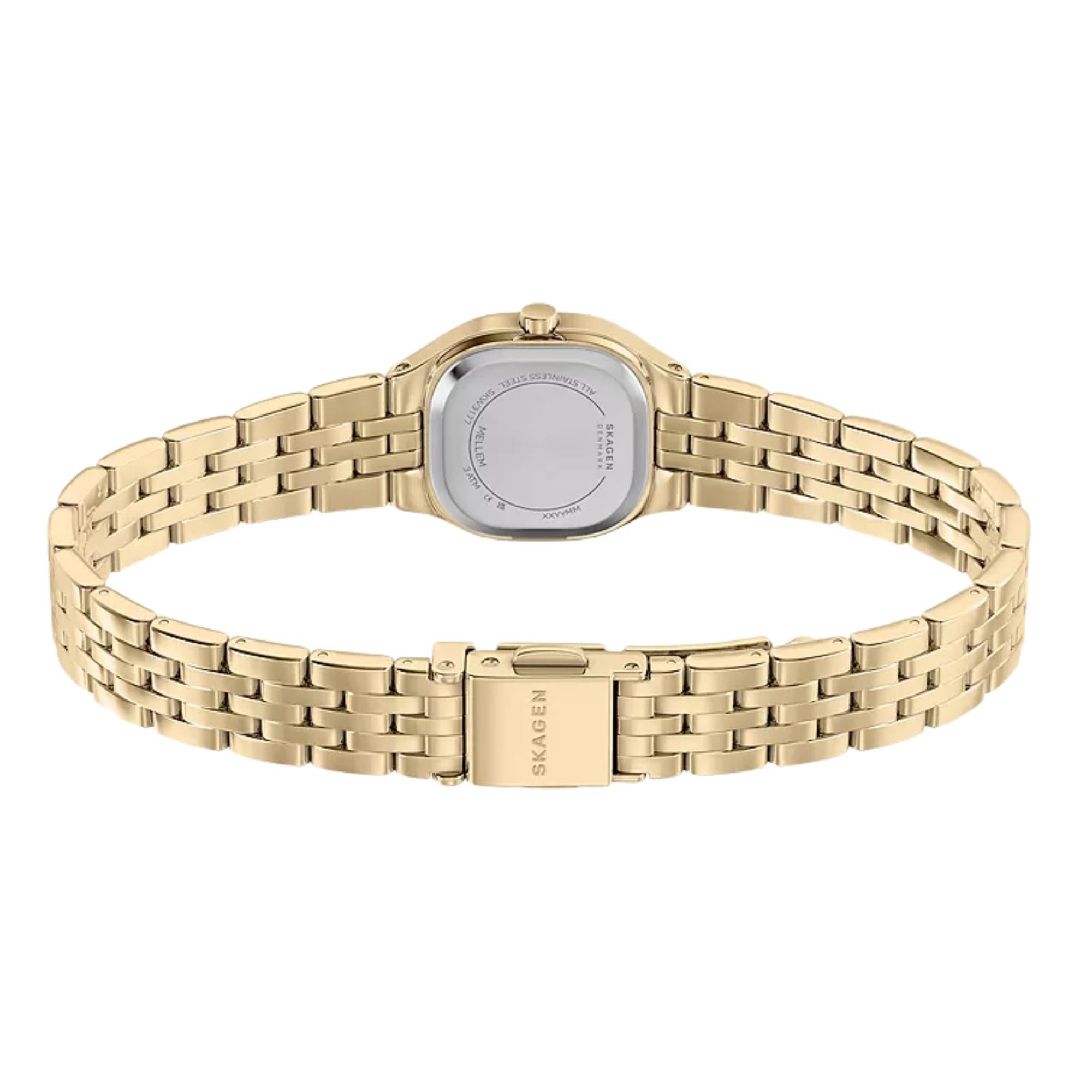Skagen Mellem Micro 20mm Gold Dial Steel Ladies Quartz Watch SKW3177