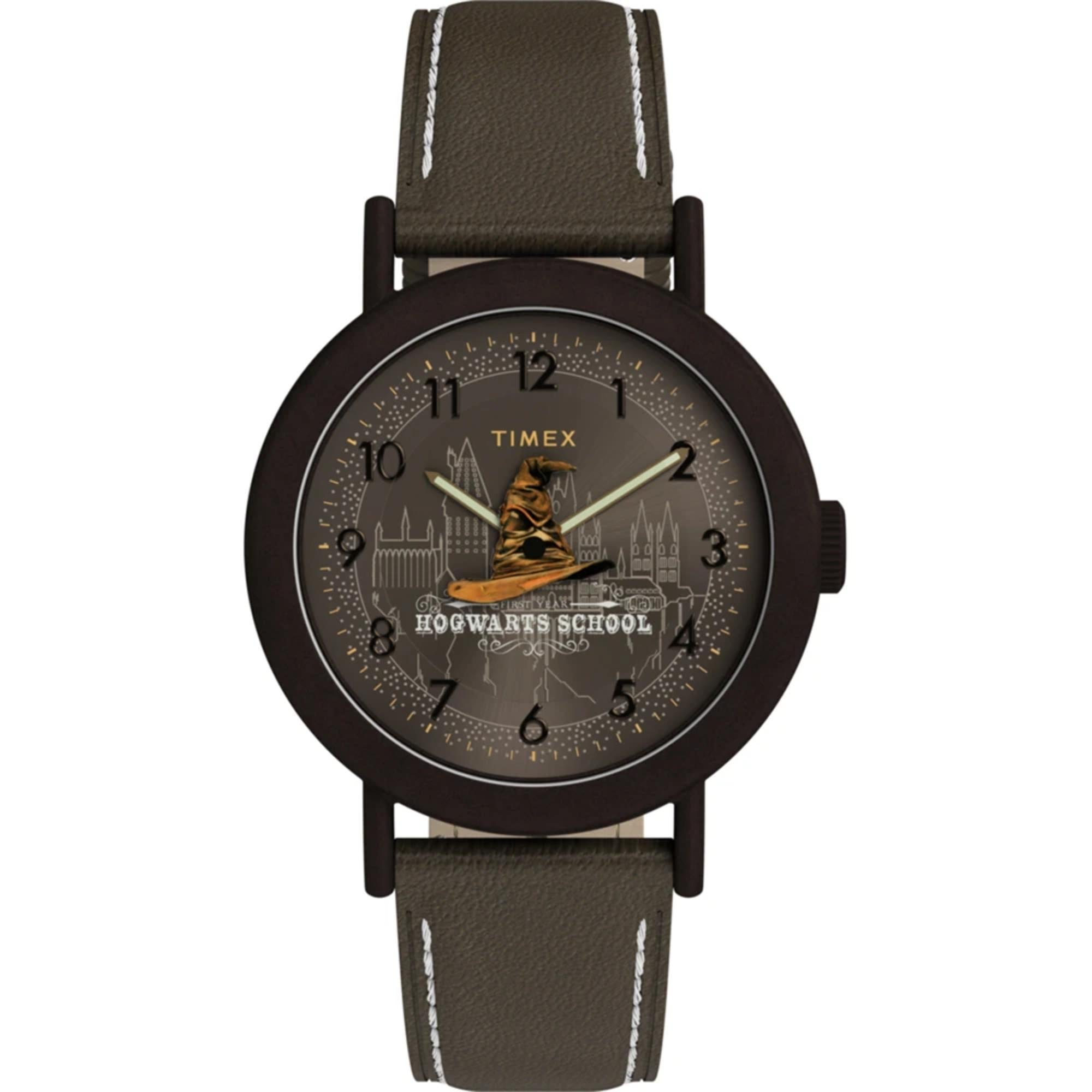 Timex Weekender 37mm Brown Dial Leather Mens Quartz Watch TW2Y77000