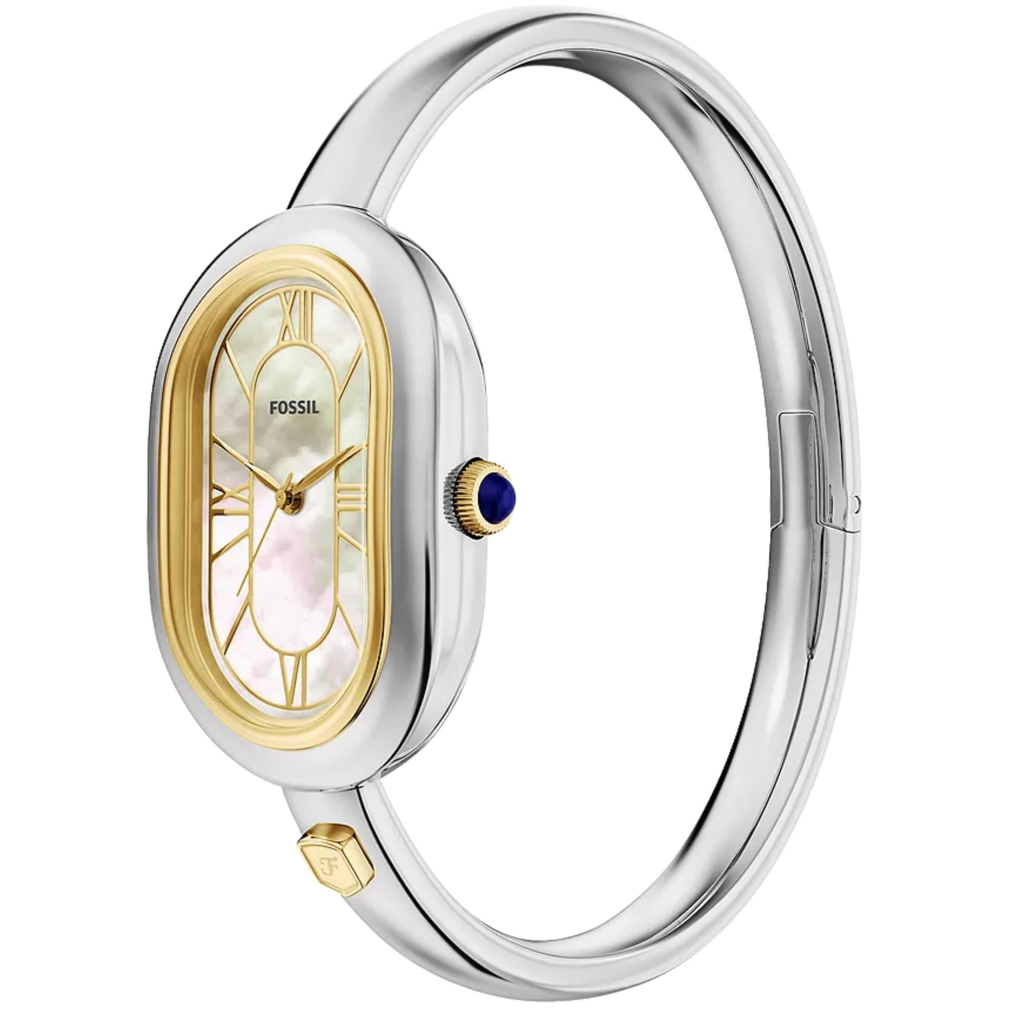 Fossil Sloan 25mm Perlmutt Zifferblatt Stahl Damen Quarz Uhr ES5455
