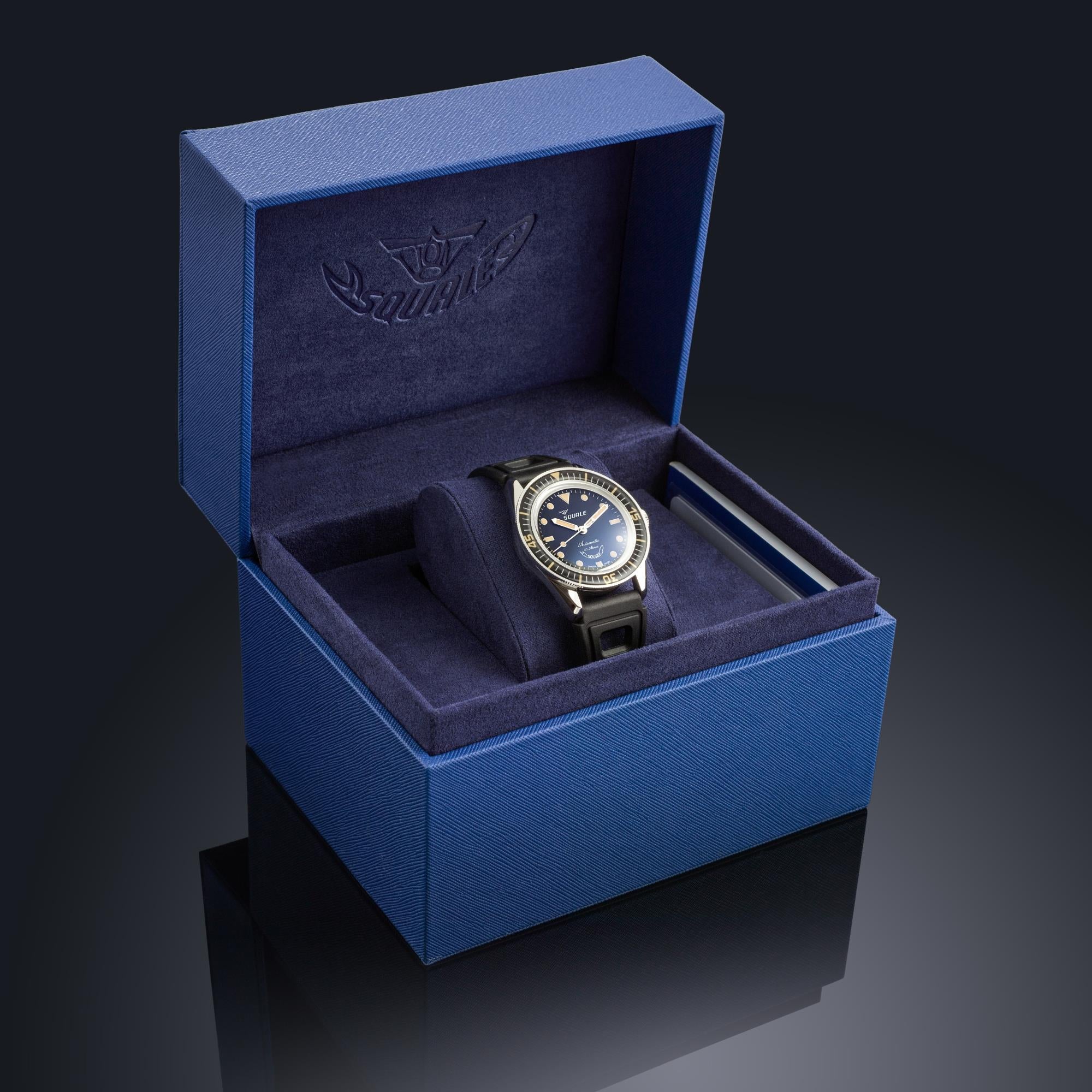 Squale SUB-37 Legend Black Dial Rubber Strap Men's Watch SUB-37BKBK.RBK