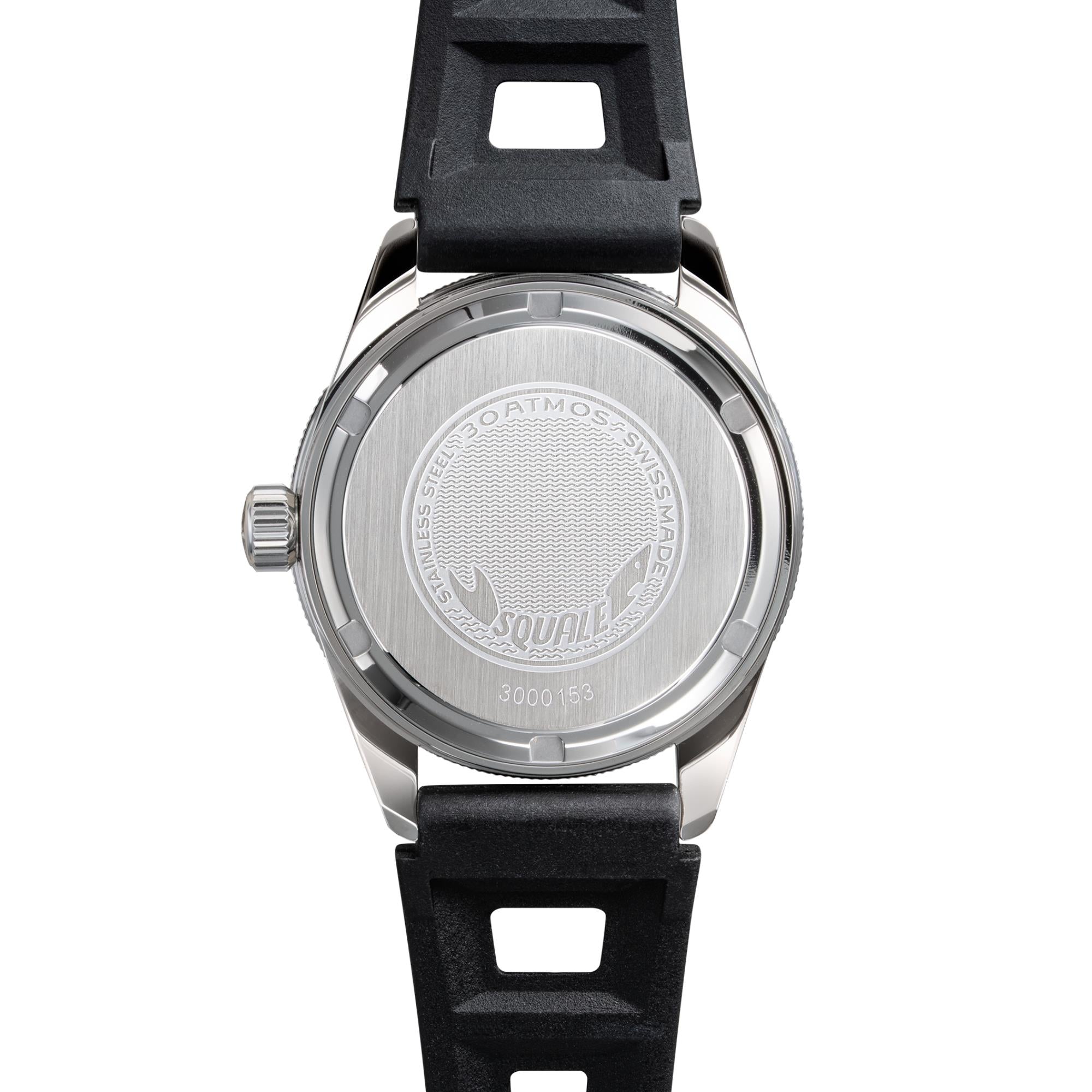 Squale SUB-37 Legend Black Dial Rubber Strap Men's Watch SUB-37BKBK.RBK