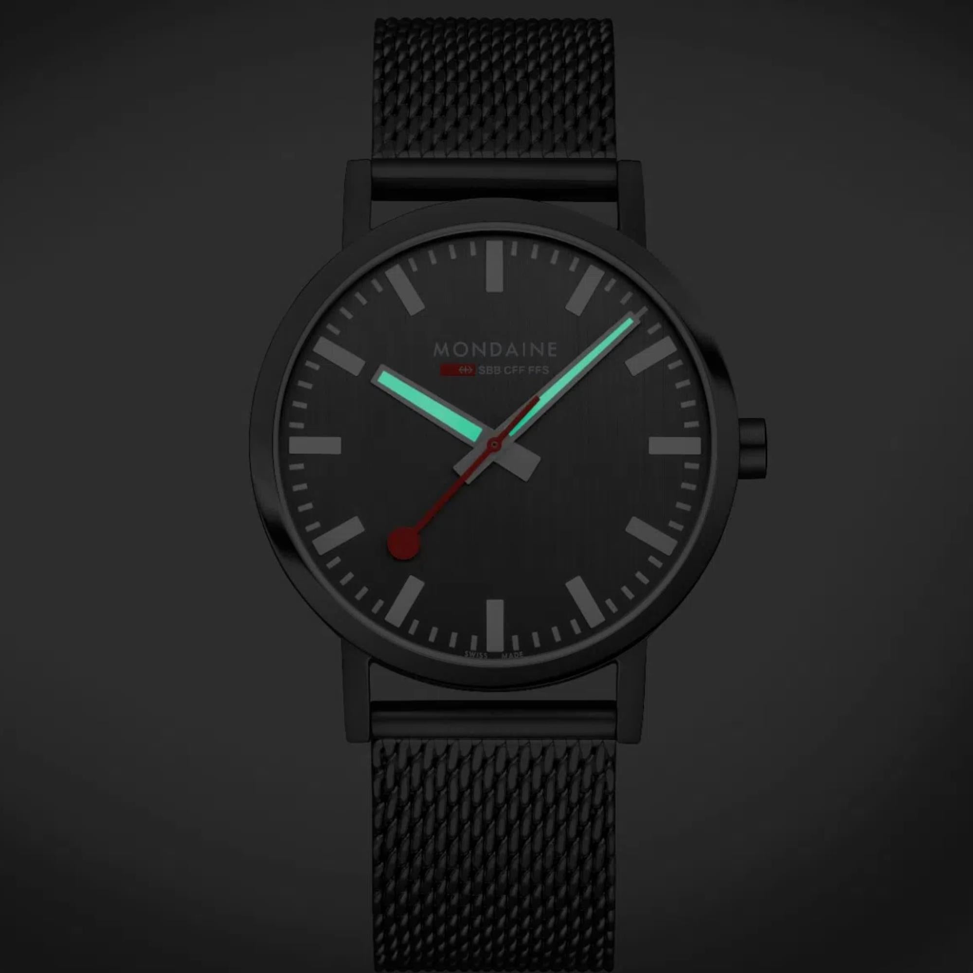 Mondaine Classic 40mm Anthrazitgraues Zifferblatt Stahl Herren Quarz Uhr A660.30360.81SBM