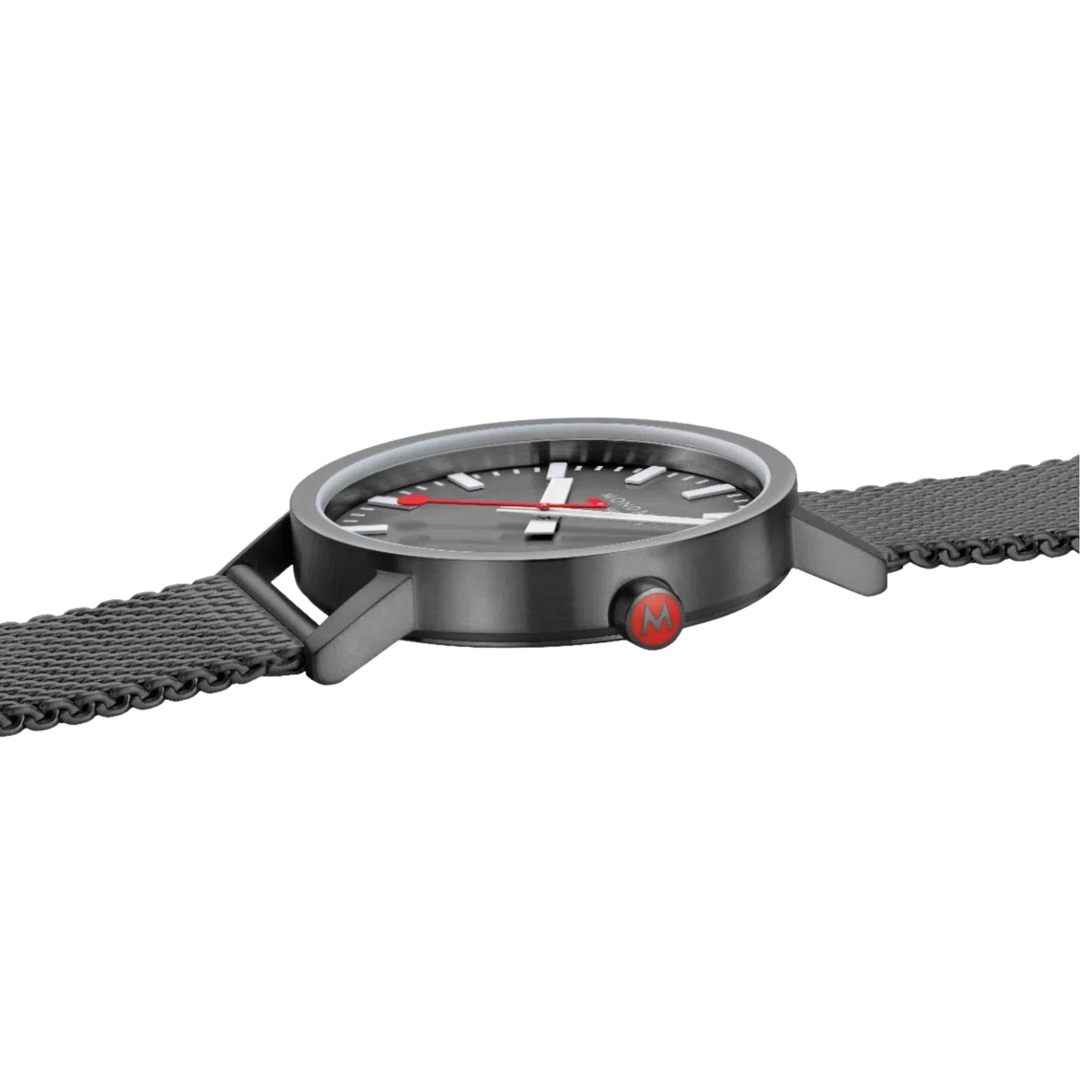 Mondaine Classic 40mm Anthrazitgraues Zifferblatt Stahl Herren Quarz Uhr A660.30360.81SBM