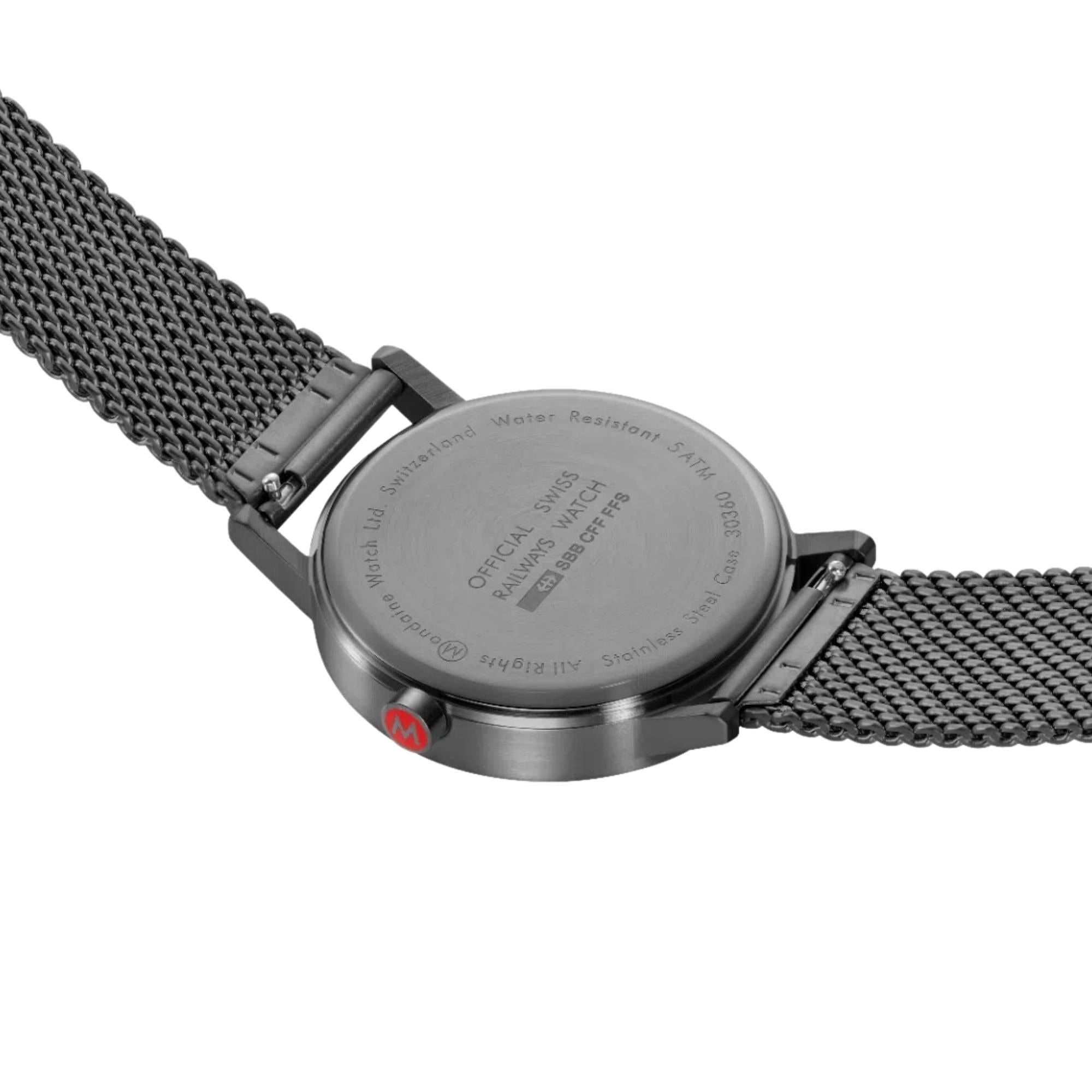 Mondaine Classic 40mm Anthrazitgraues Zifferblatt Stahl Herren Quarz Uhr A660.30360.81SBM