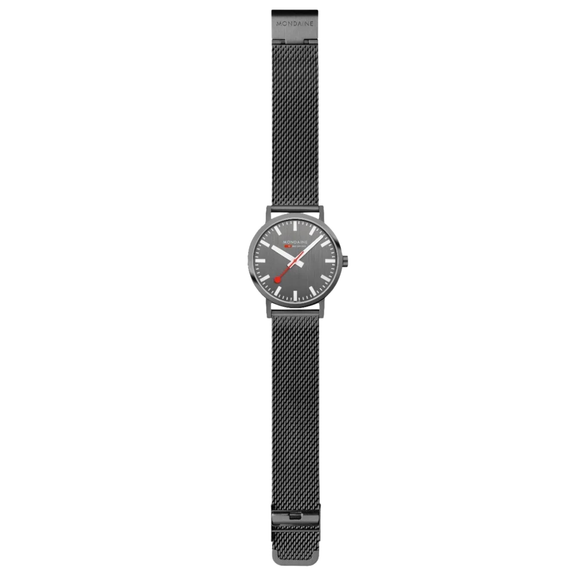 Mondaine Classic 40mm Anthrazitgraues Zifferblatt Stahl Herren Quarz Uhr A660.30360.81SBM