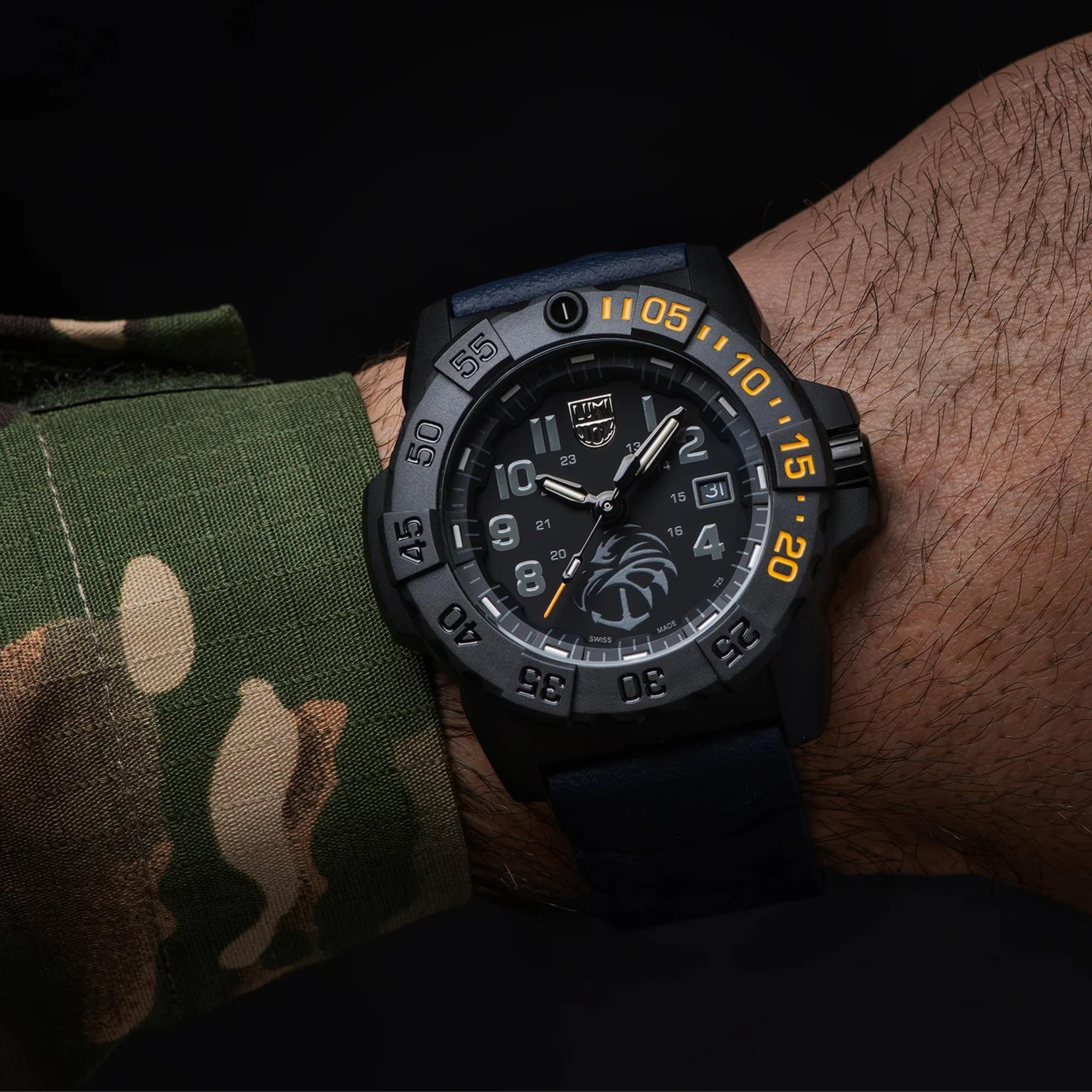Luminox Navy Seal 45mm Black Dial Rubber Mens Quartz Watch XS.3505.NSF.N
