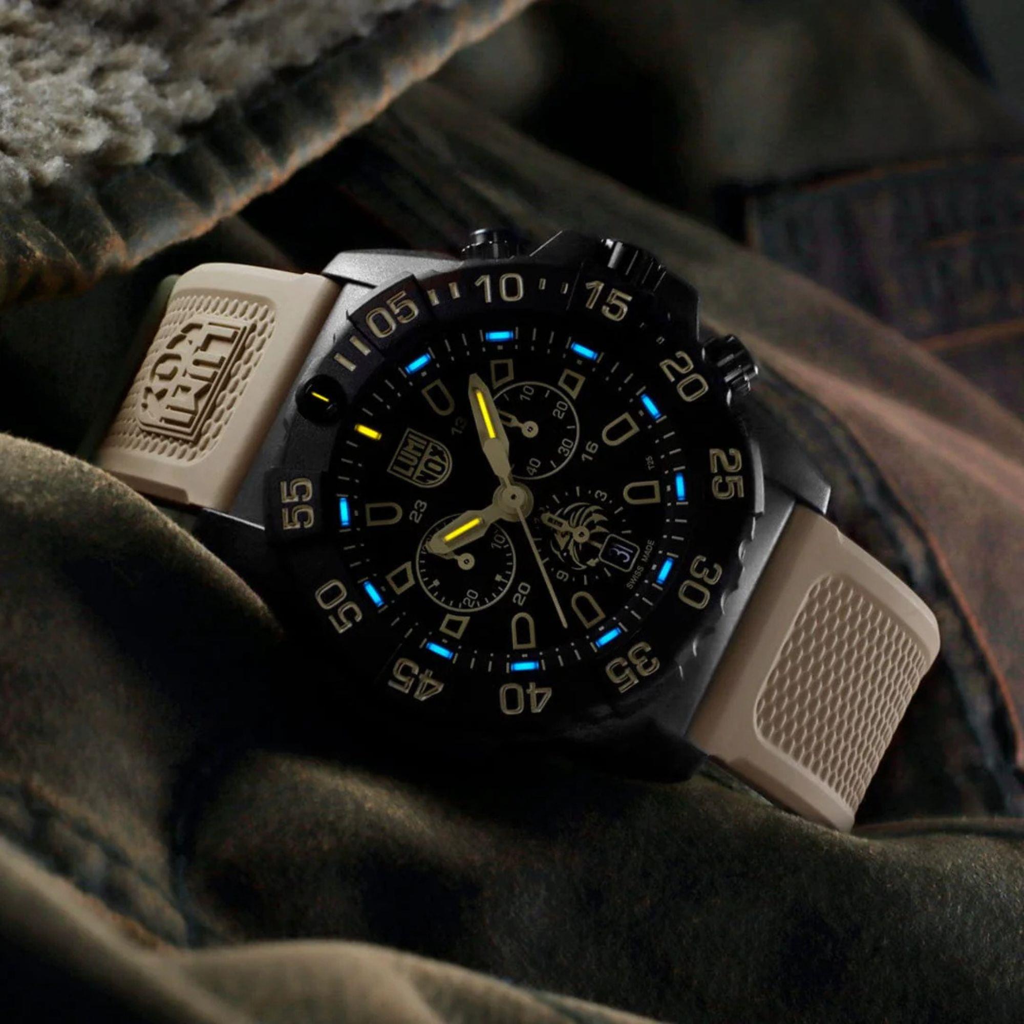 Luminox Navy Seal 45mm Chronograph Black Dial Rubber Mens Quartz Watch XS.3590.NSF.2