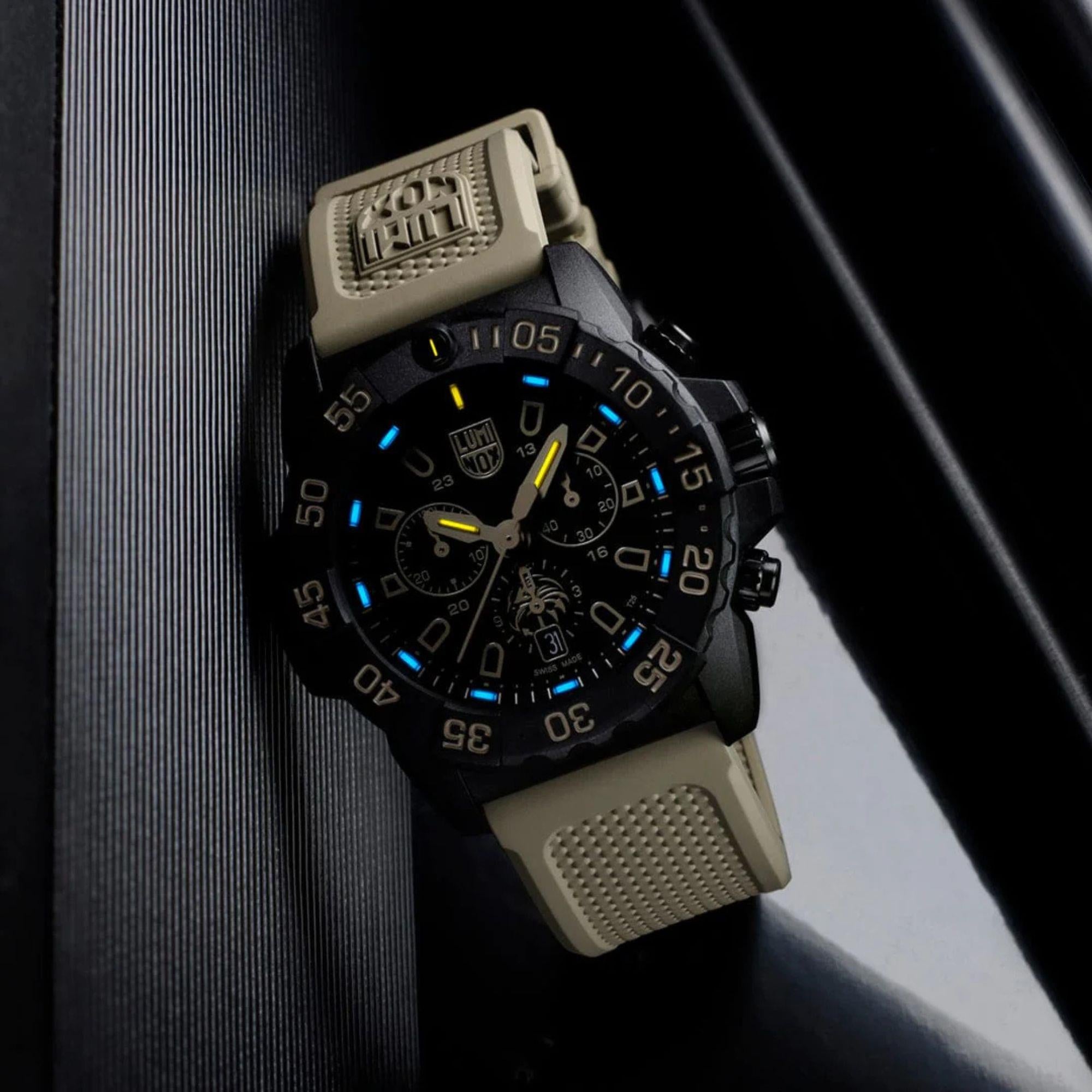 Luminox Navy Seal 45mm Chronograph Black Dial Rubber Mens Quartz Watch XS.3590.NSF.2