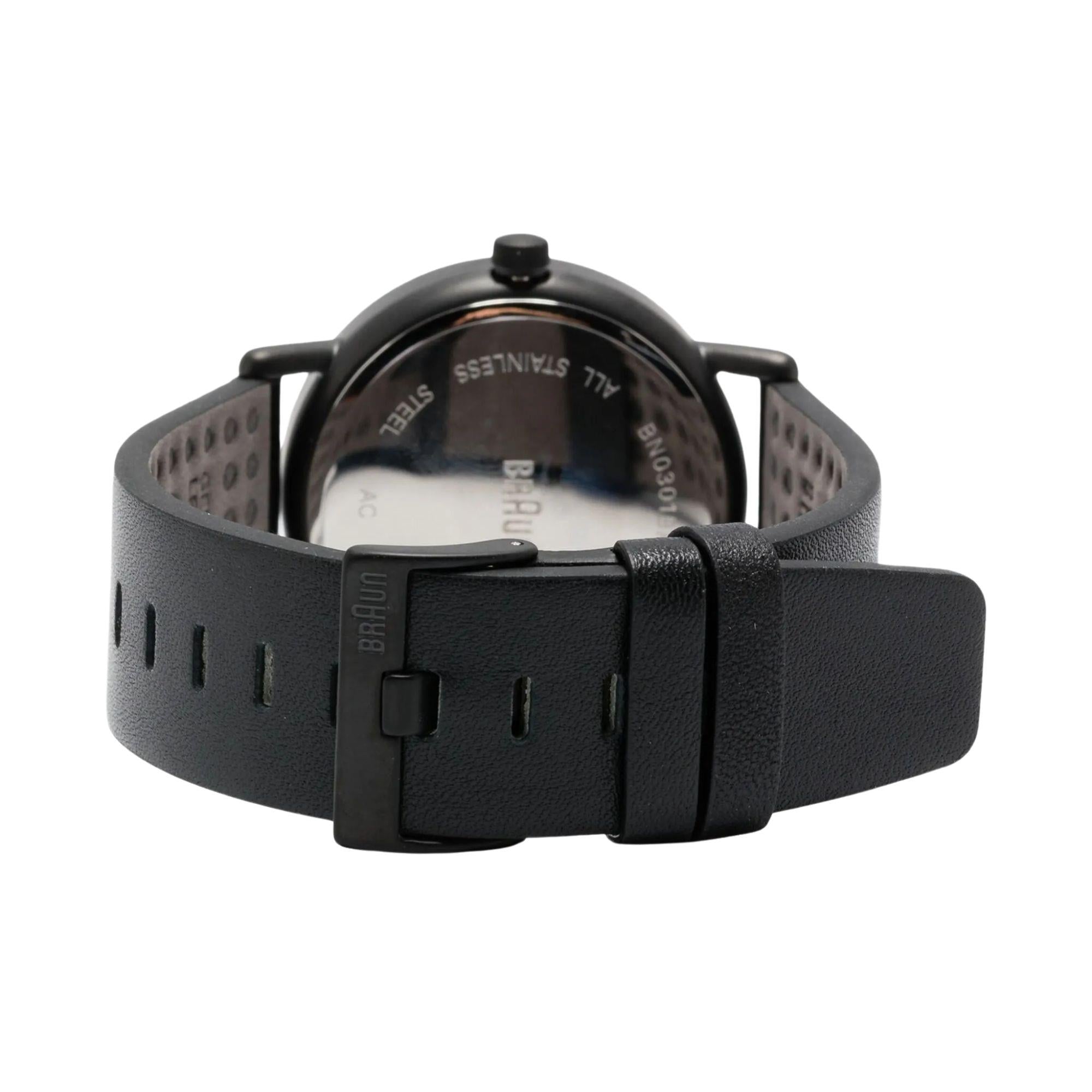 Braun Solarbetriebene Datumsanzeige Schwarzes Zifferblatt Lederarmband Herren Uhr BN0301BKBKG