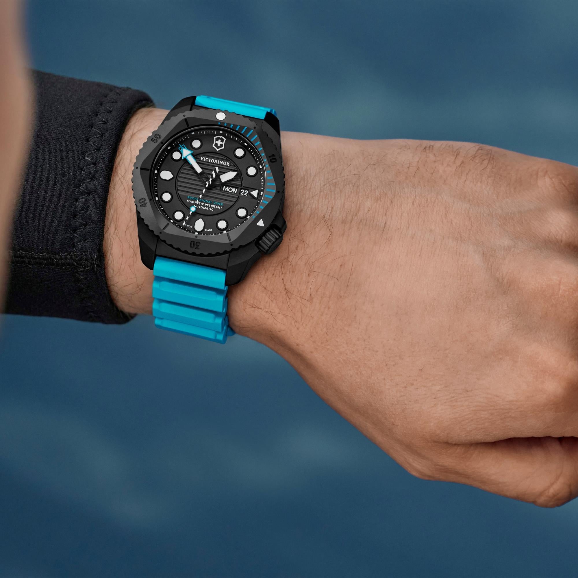 Victorinox Dive Pro black matt dial automatic watch 242071 on wrist