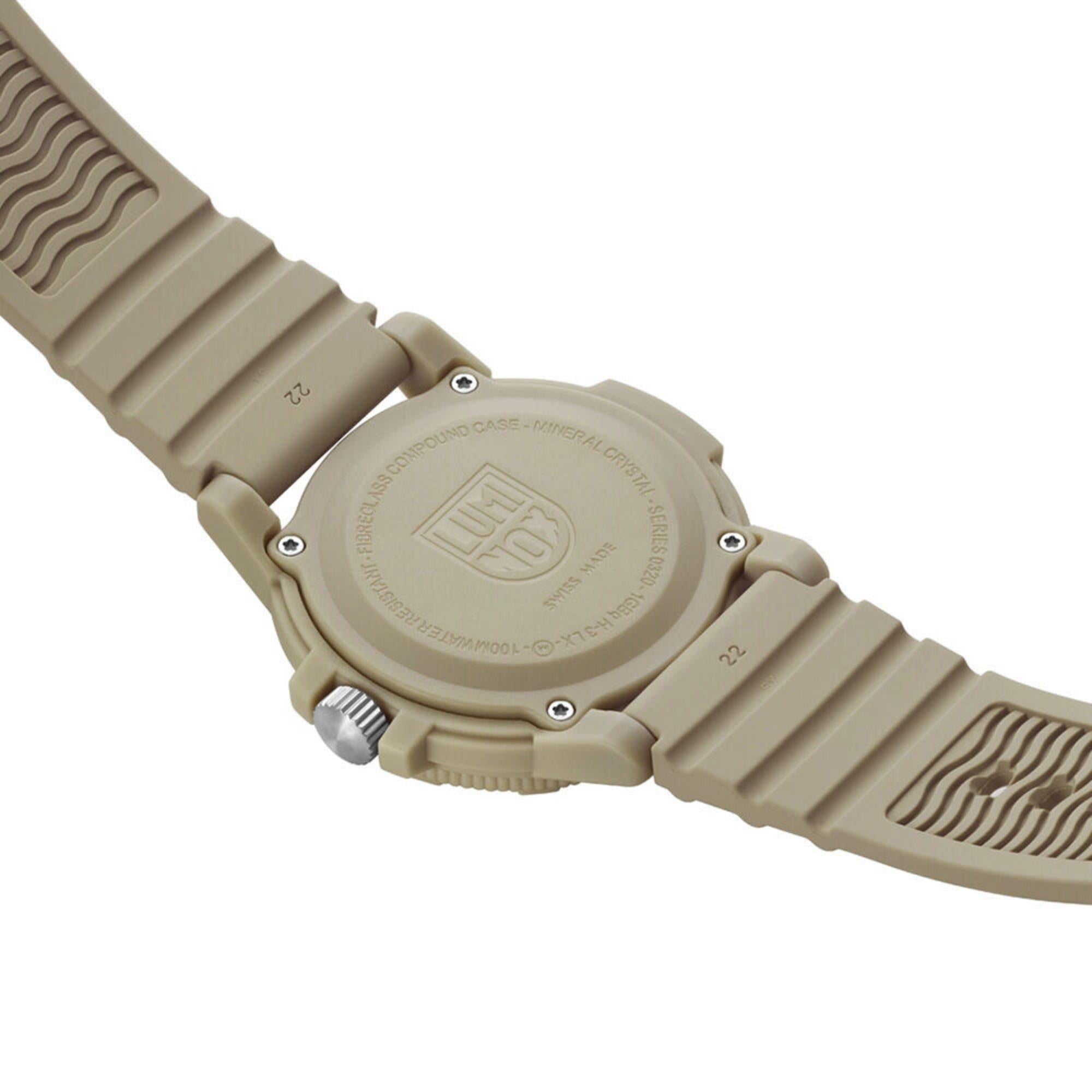 Luminox Leatherback Sea Turtle 44mm Brown Dial Rubber Mens Quartz Watch XS.0326