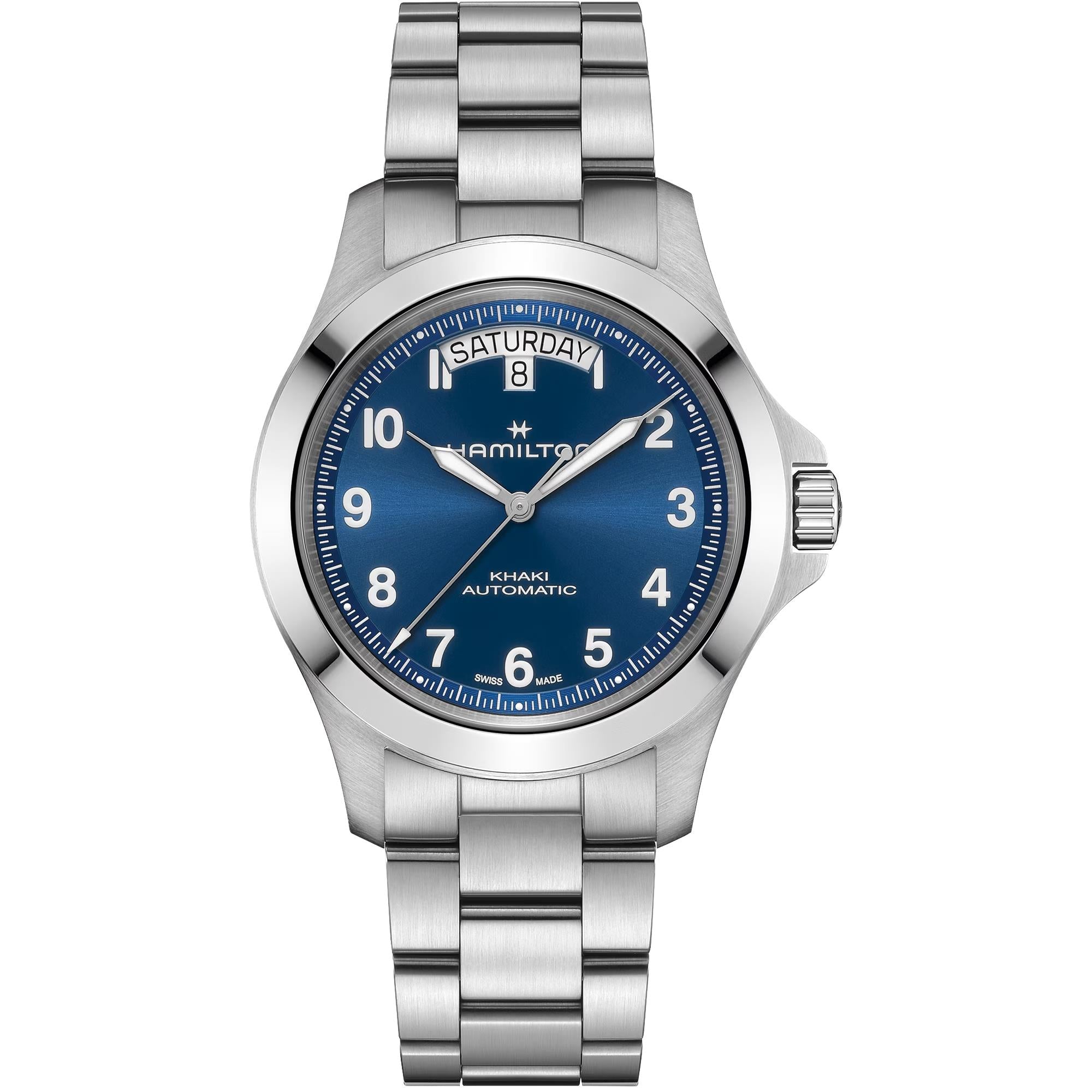 Hamilton Khaki Field King 40mm Blauer Stahl Herren Automatik Uhr H64475140