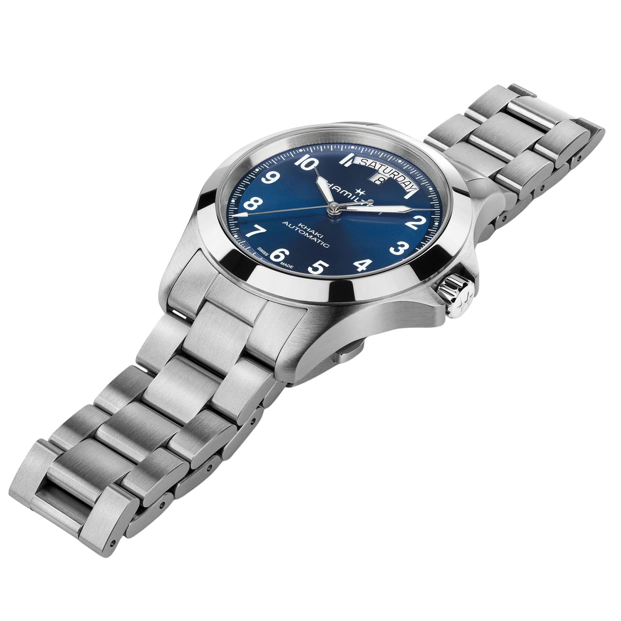 Hamilton Khaki Field King 40mm Blauer Stahl Herren Automatik Uhr H64475140