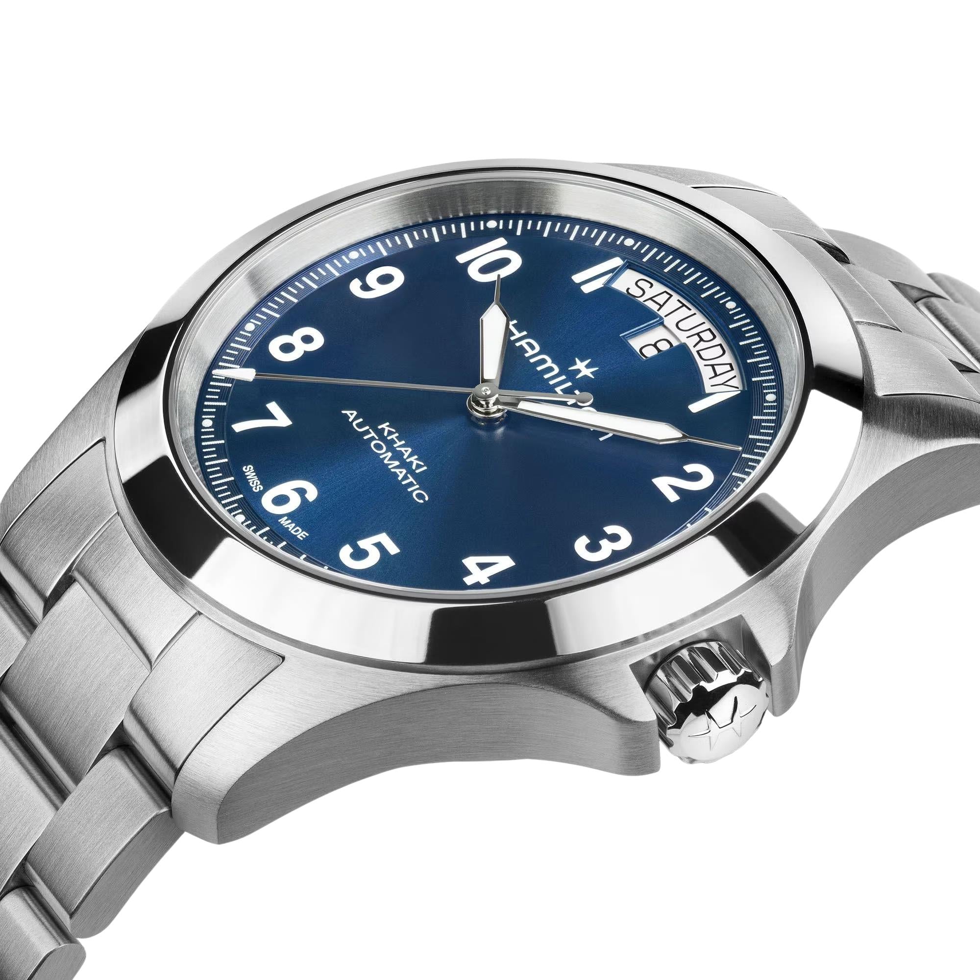 Hamilton Khaki Field King 40mm Blauer Stahl Herren Automatik Uhr H64475140