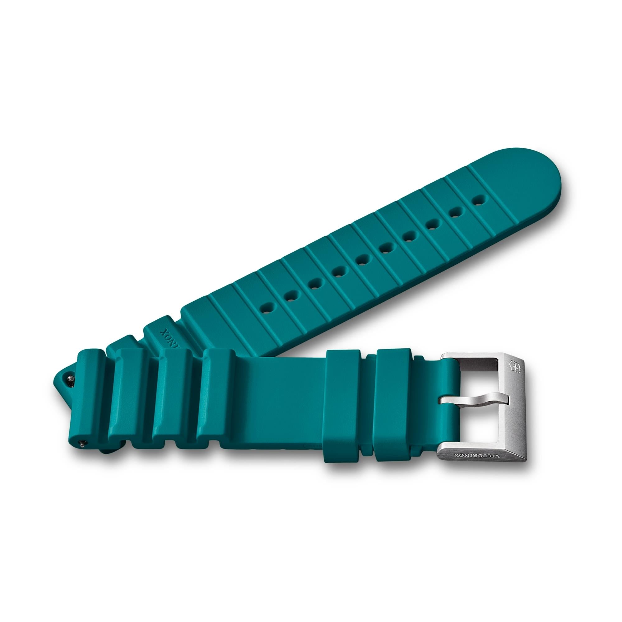 Victorinox Extensible Genuine High-Quality Teal 21mm Rubber Strap D3 (FKM) V.60101