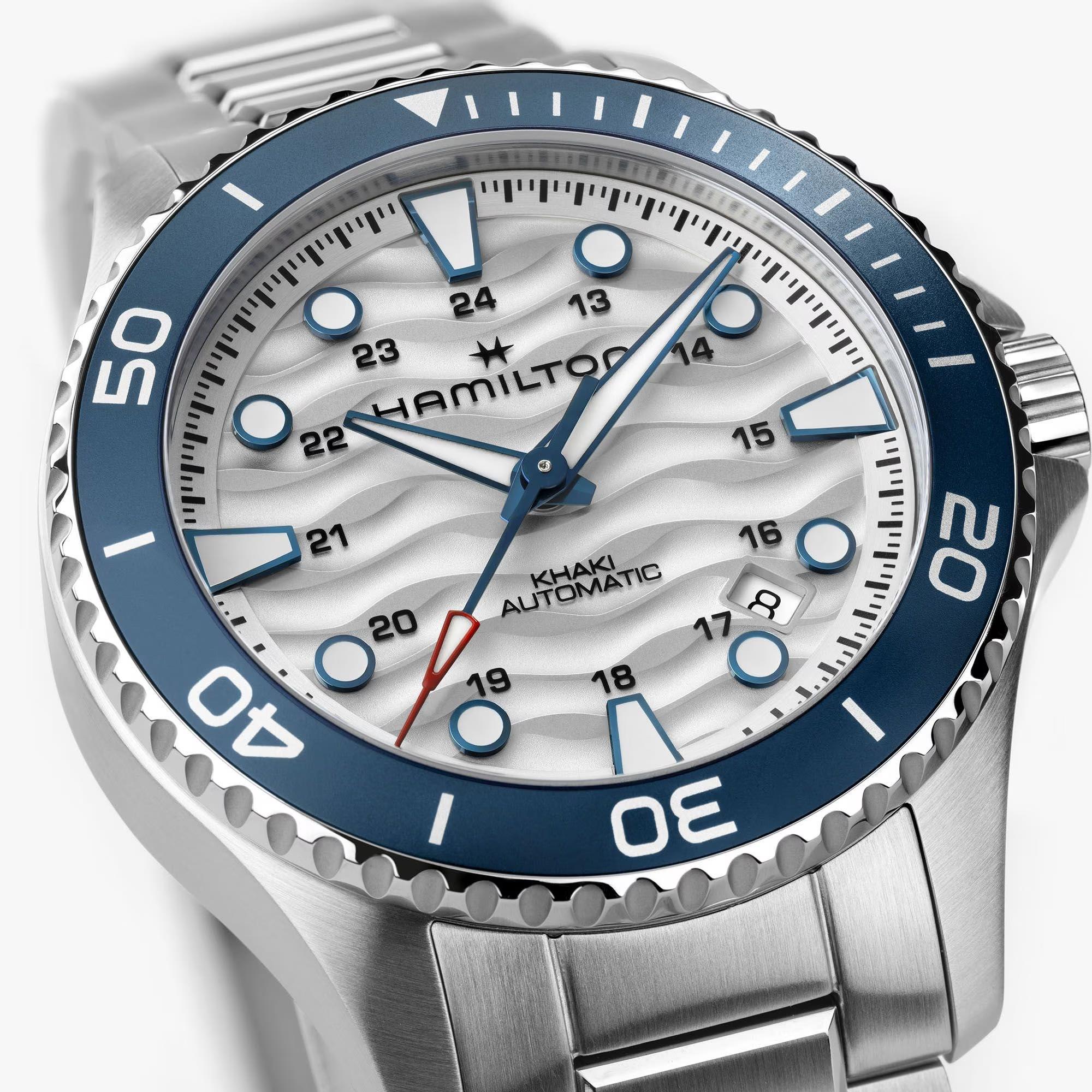 Hamilton Khaki Navy Scuba 40 mm Weißes Zifferblatt Stahl Herren Automatik Uhr H82425110