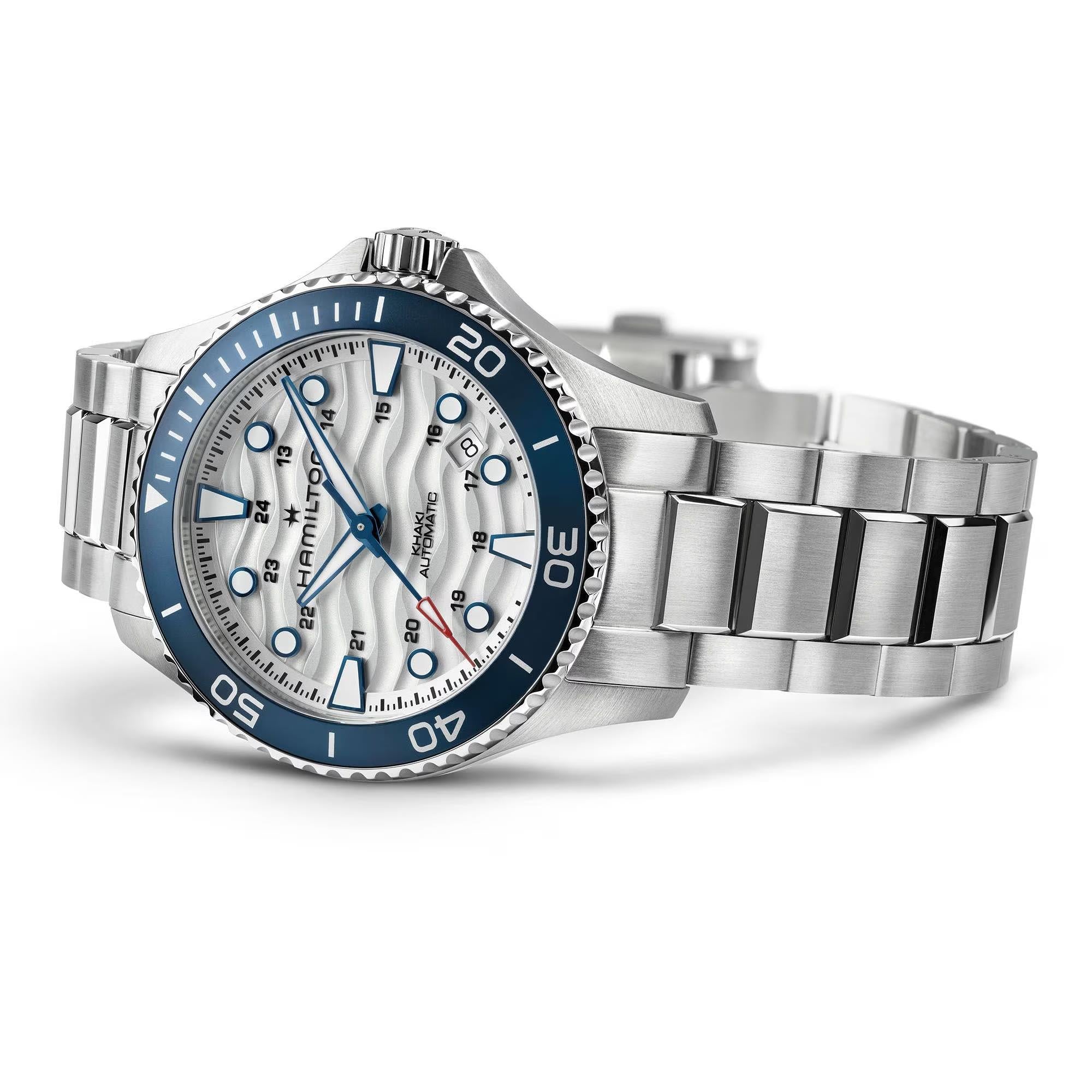 Hamilton Khaki Navy Scuba 40 mm Weißes Zifferblatt Stahl Herren Automatik Uhr H82425110