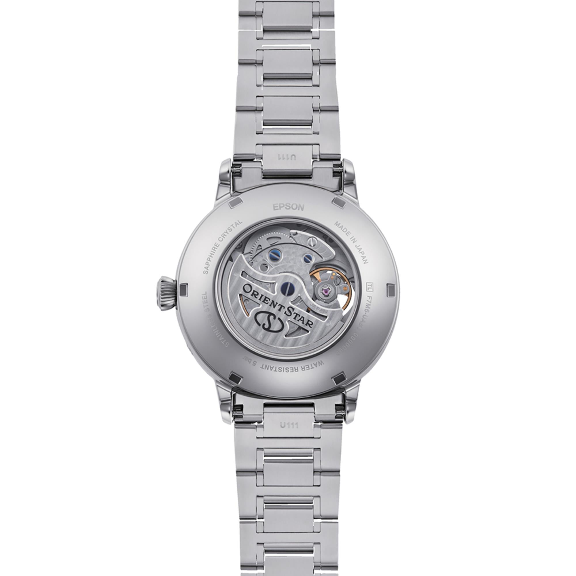 Orient Star Moon Phase 41mm Semi Skeleton White Dial Steel Mens Automatic Watch RE-AY0102S00B