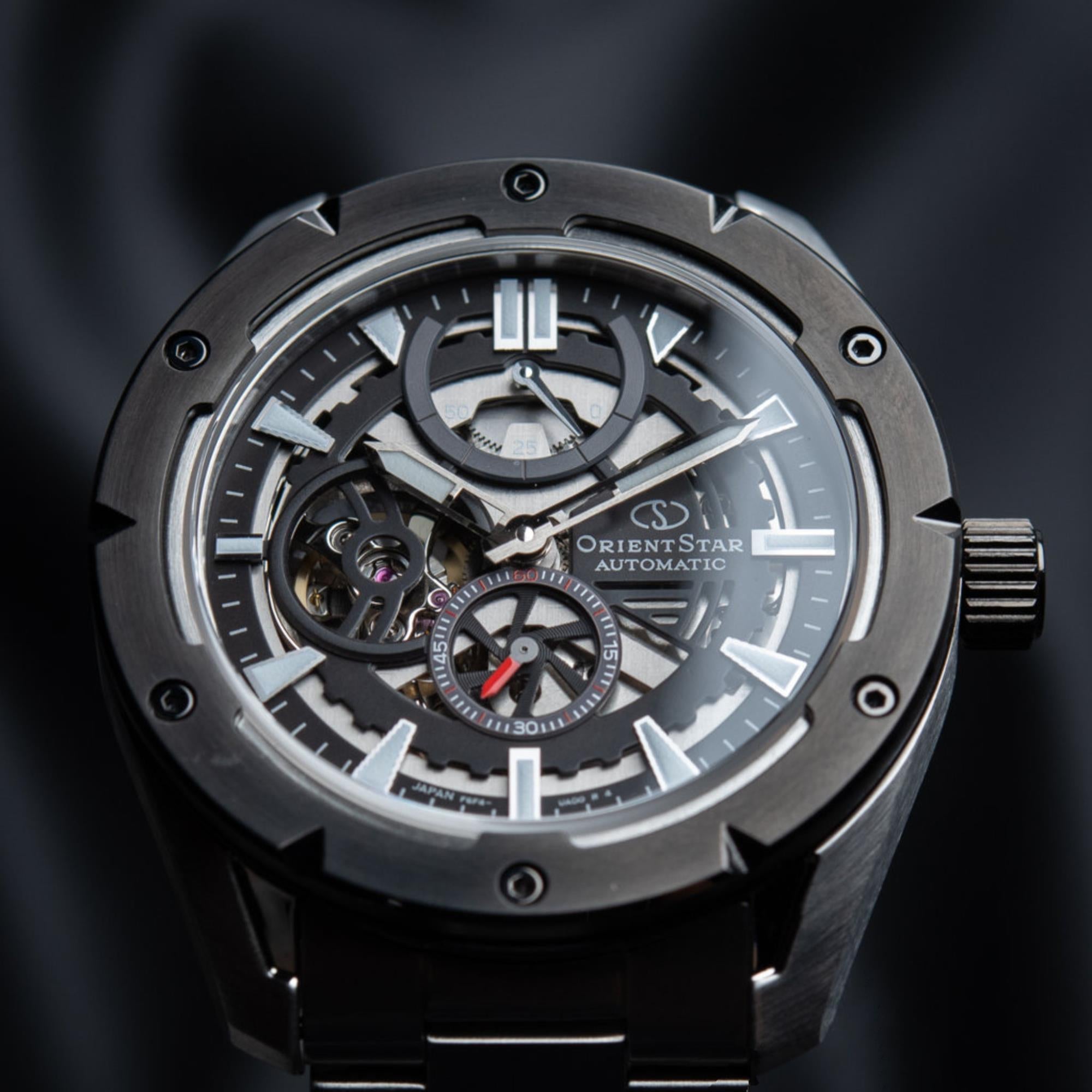 Orient Star Avant-Garde 43mm Skeleton Black Dial Steel Mens Automatic Watch RE-AV0A01B00B