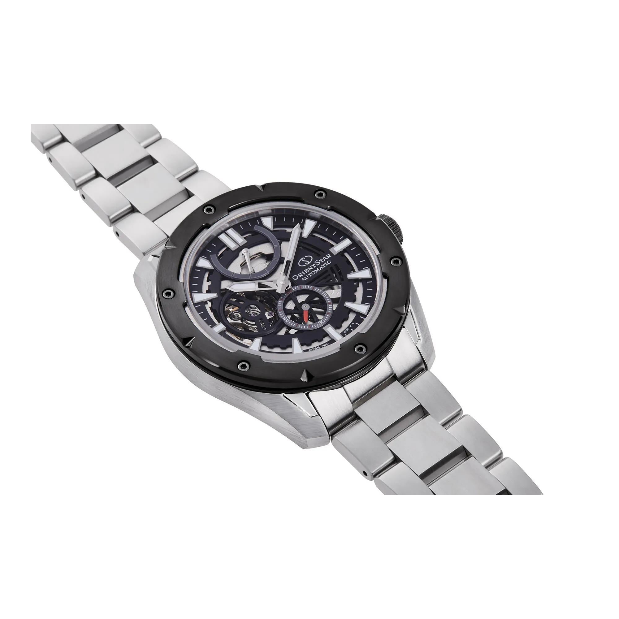 Orient Star Avant-Garde 43mm Skeleton Black Dial Steel Mens Automatic Watch RE-AV0A01B00B