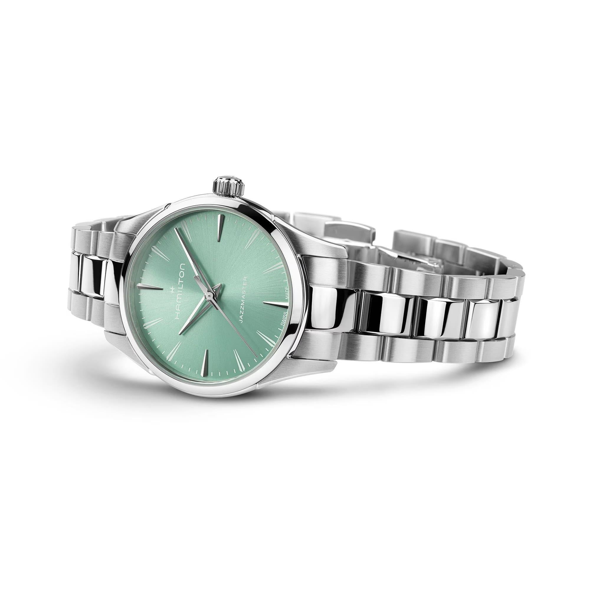 Hamilton Jazzmaster 32mm Blue Dial Steel Ladies Quartz Watch H32301161