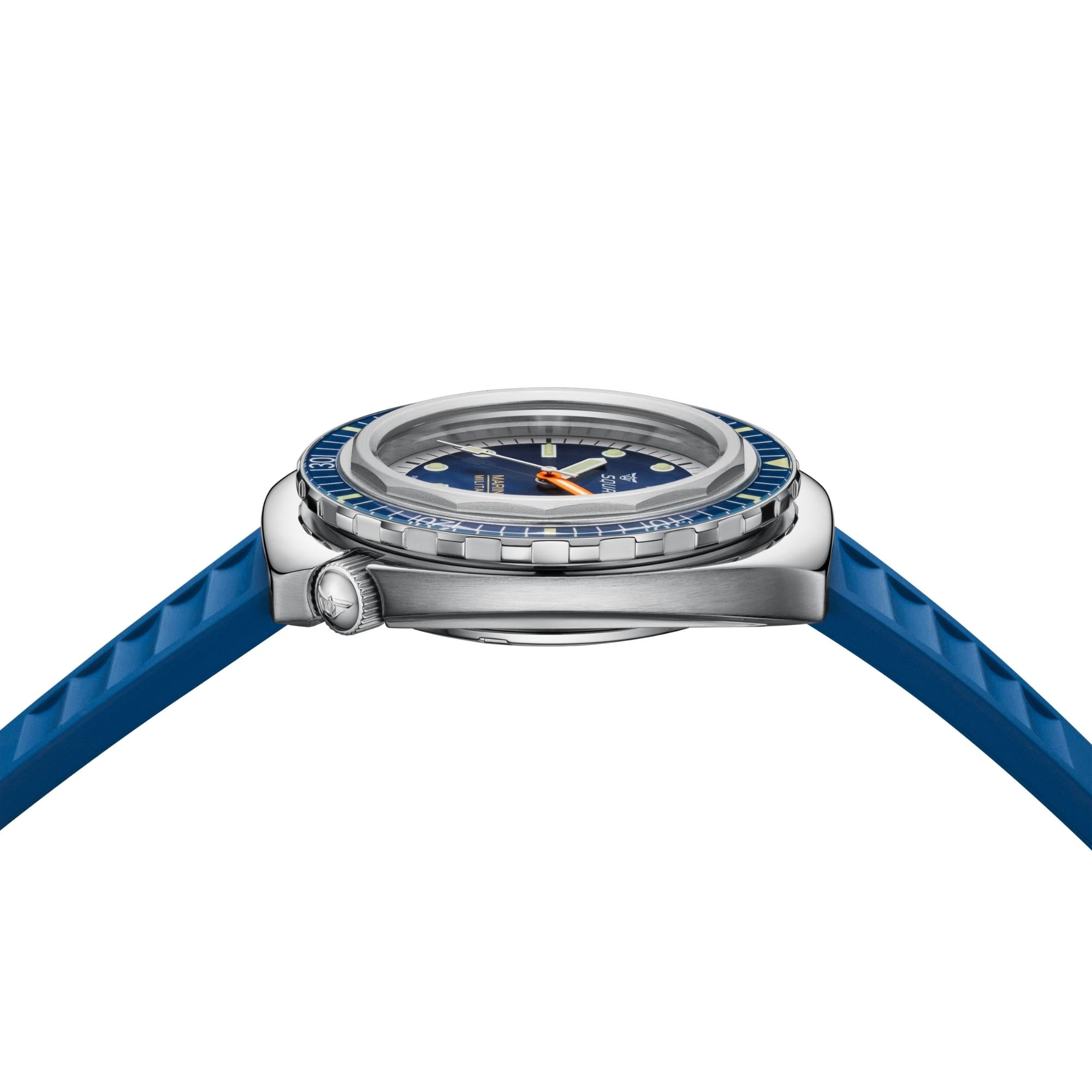 Squale 2001 Marina Militare 41.5mm Limited Edition Navy Blue Dial Rubber and Steel Mens Automatic Watch 2001MARINA.RBL
