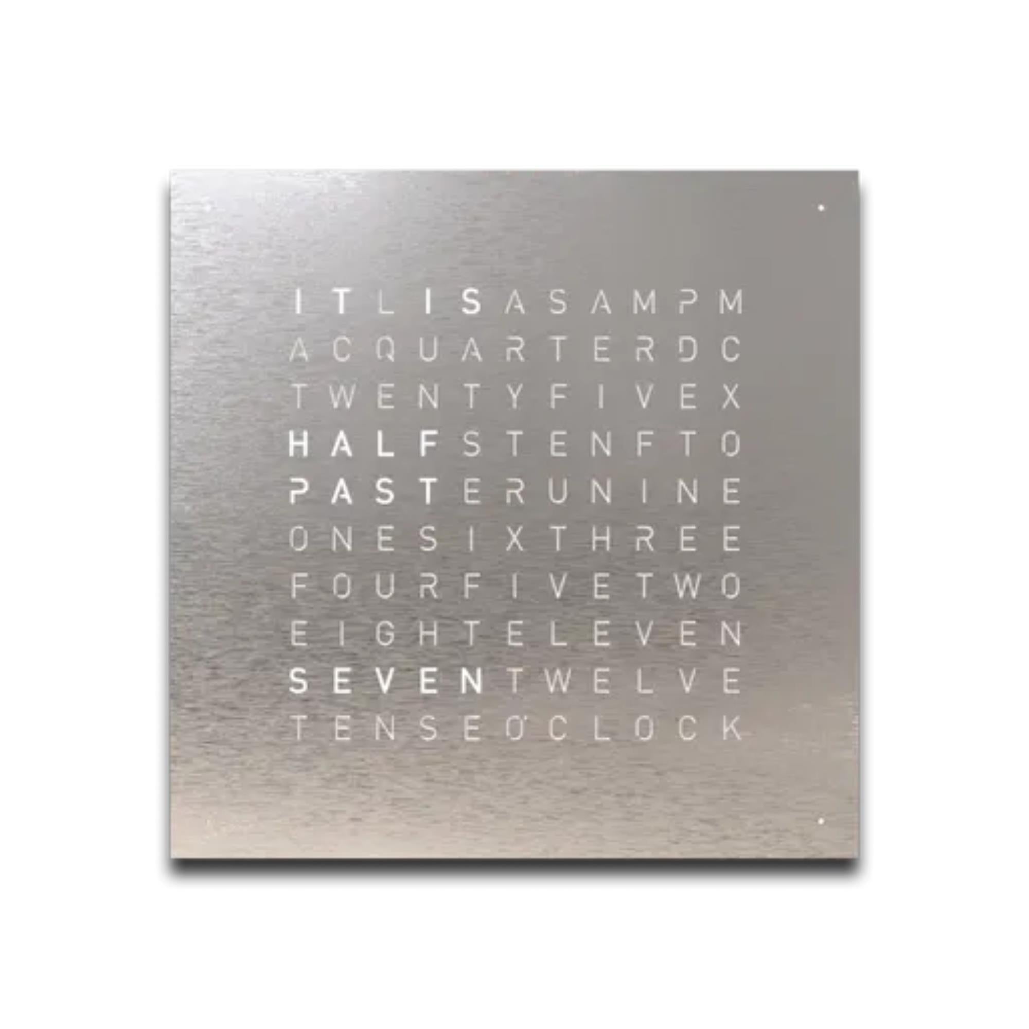 QLOCKTWO Earth 45 Stainless Steel English Wall Clock QT4ENSS-UK