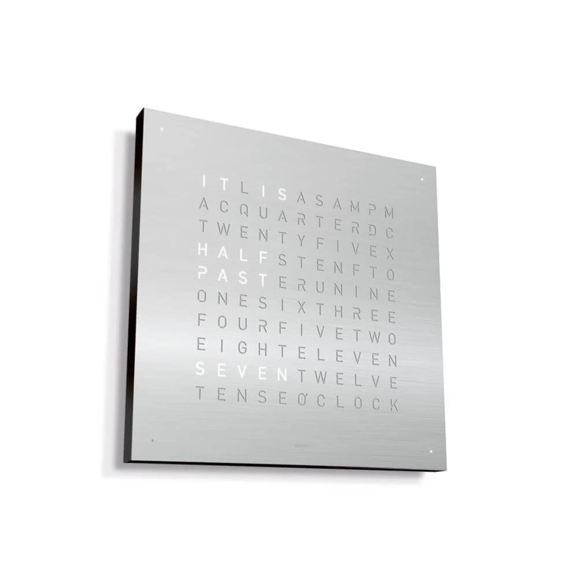 QLOCKTWO Earth 45 Stainless Steel English Wall Clock QT4ENSS-UK