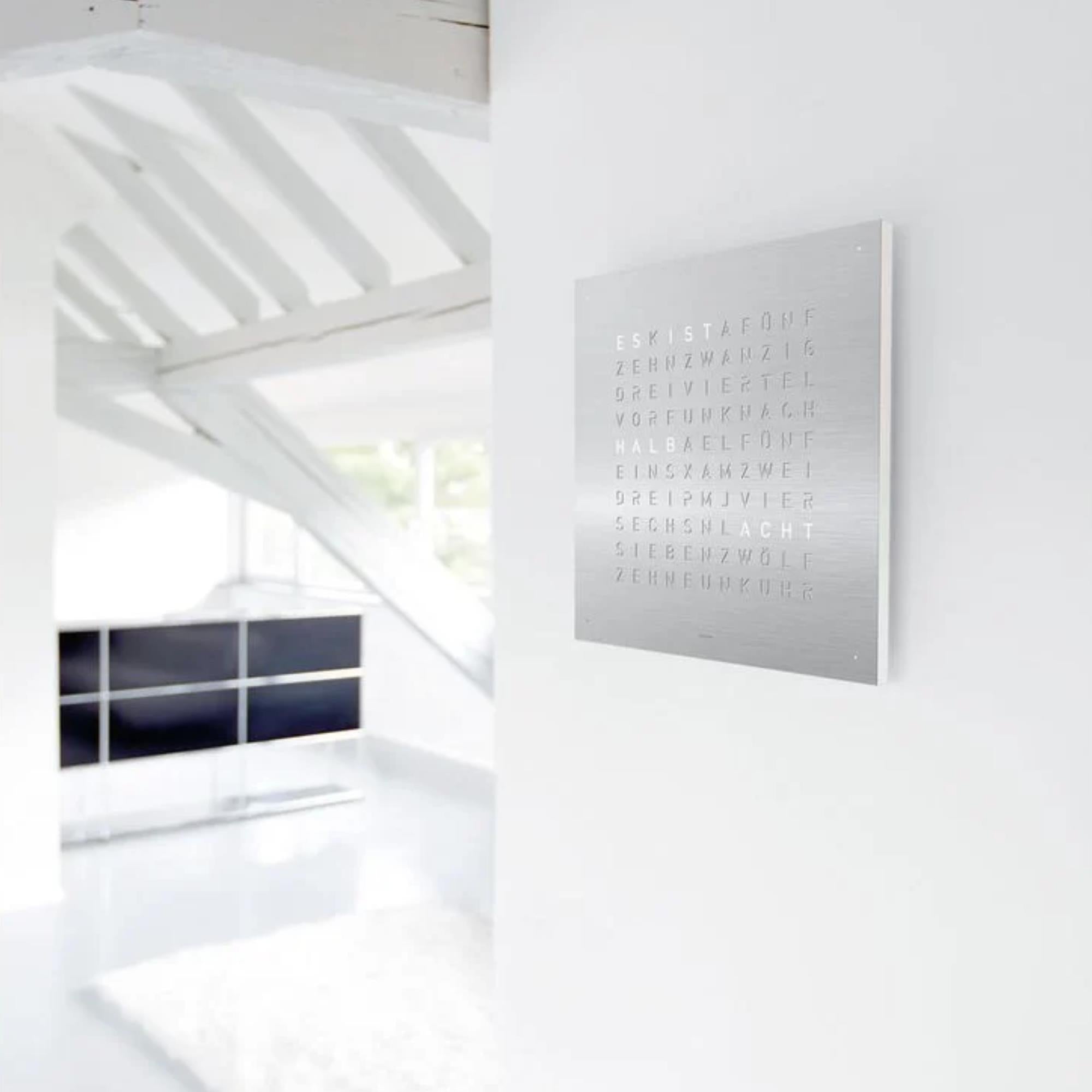 QLOCKTWO Earth 45 Stainless Steel English Wall Clock QT4ENSS-UK