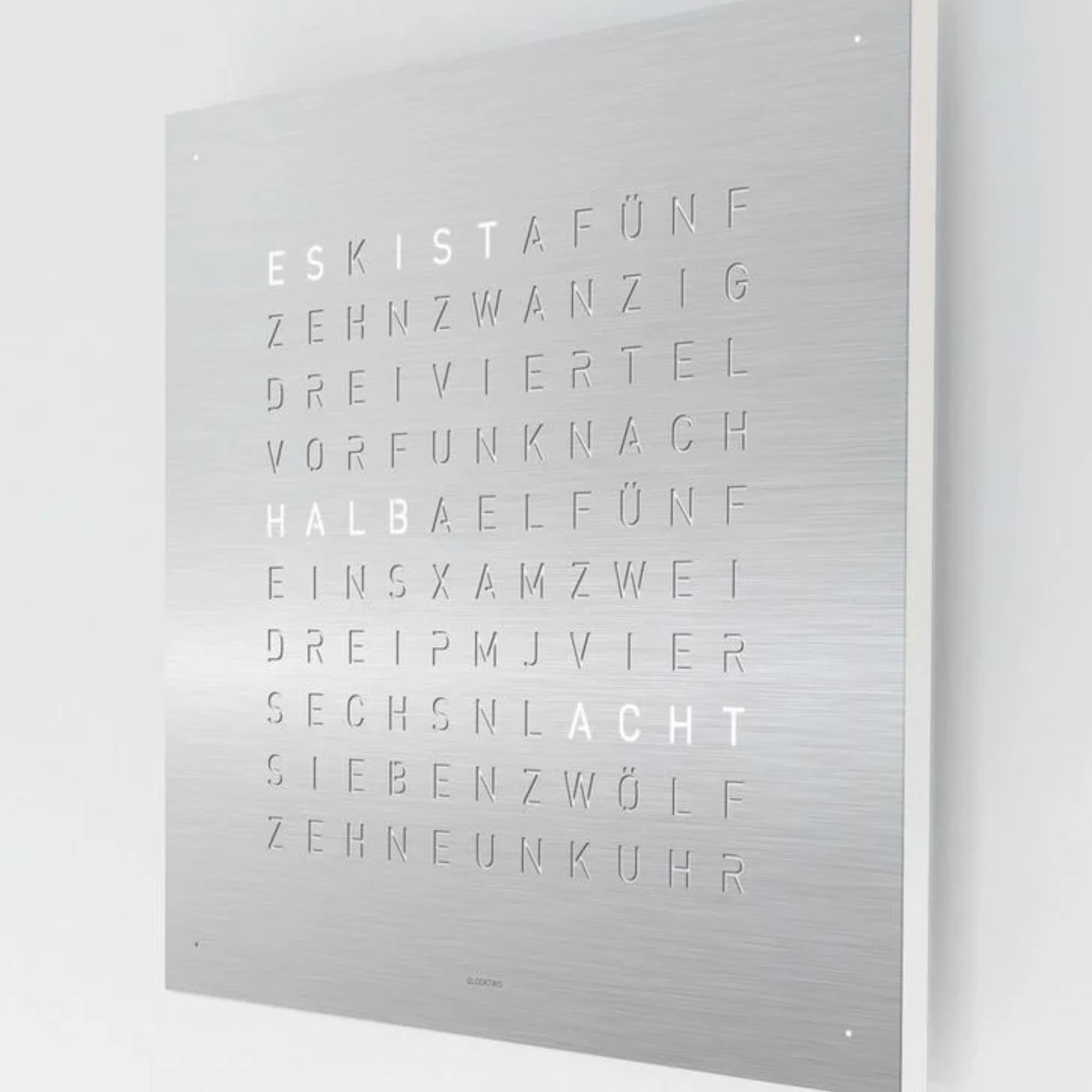 QLOCKTWO Earth 45 Stainless Steel English Wall Clock QT4ENSS-UK