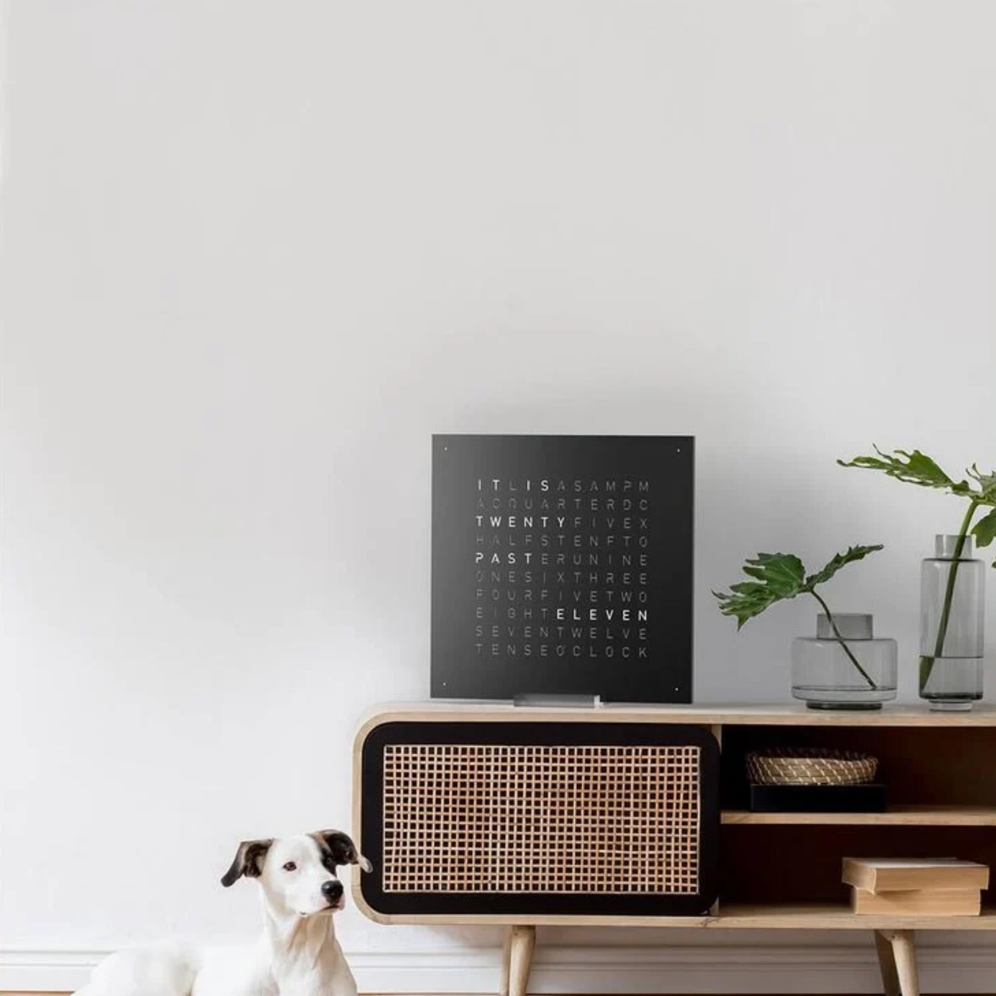 QLOCKTWO Earth 45 Black Pepper English Wall Clock QT4ENBLPC-UK