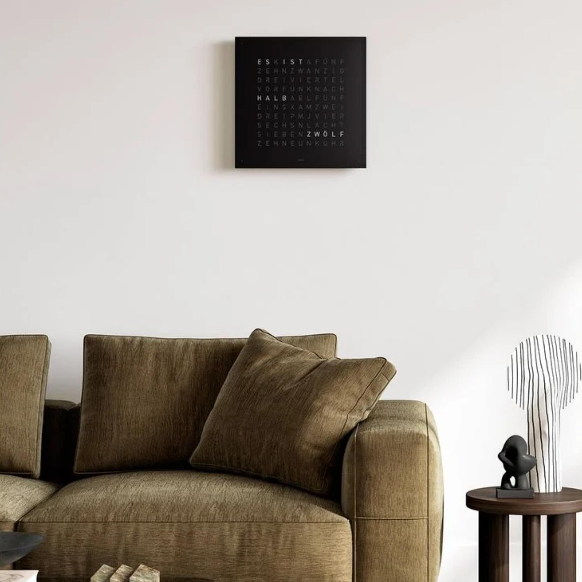 QLOCKTWO Earth 45 Black Pepper English Wall Clock QT4ENBLPC-UK