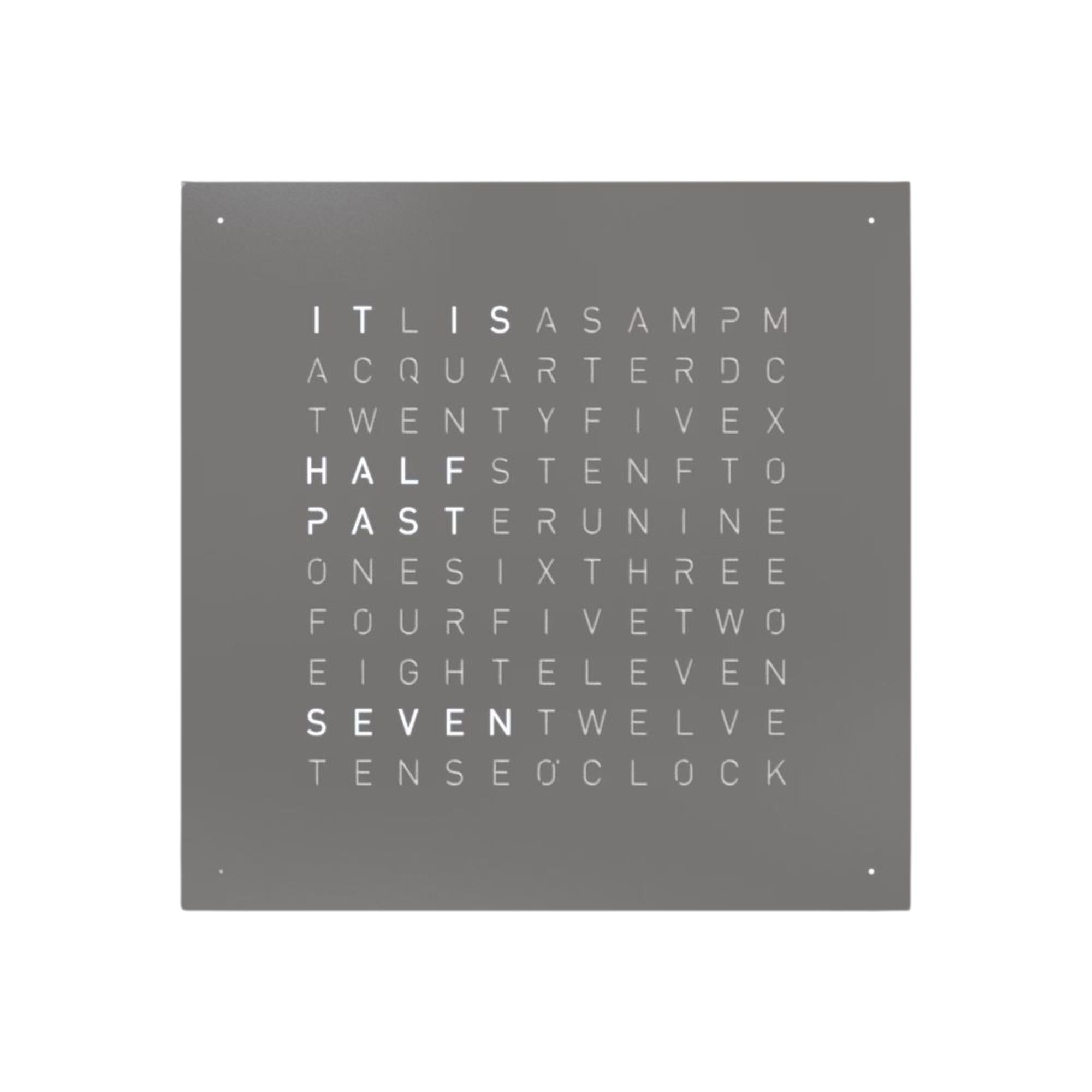 QLOCKTWO Earth 45 Grey Pepper English Wall Clock QT4ENGRPC-UK