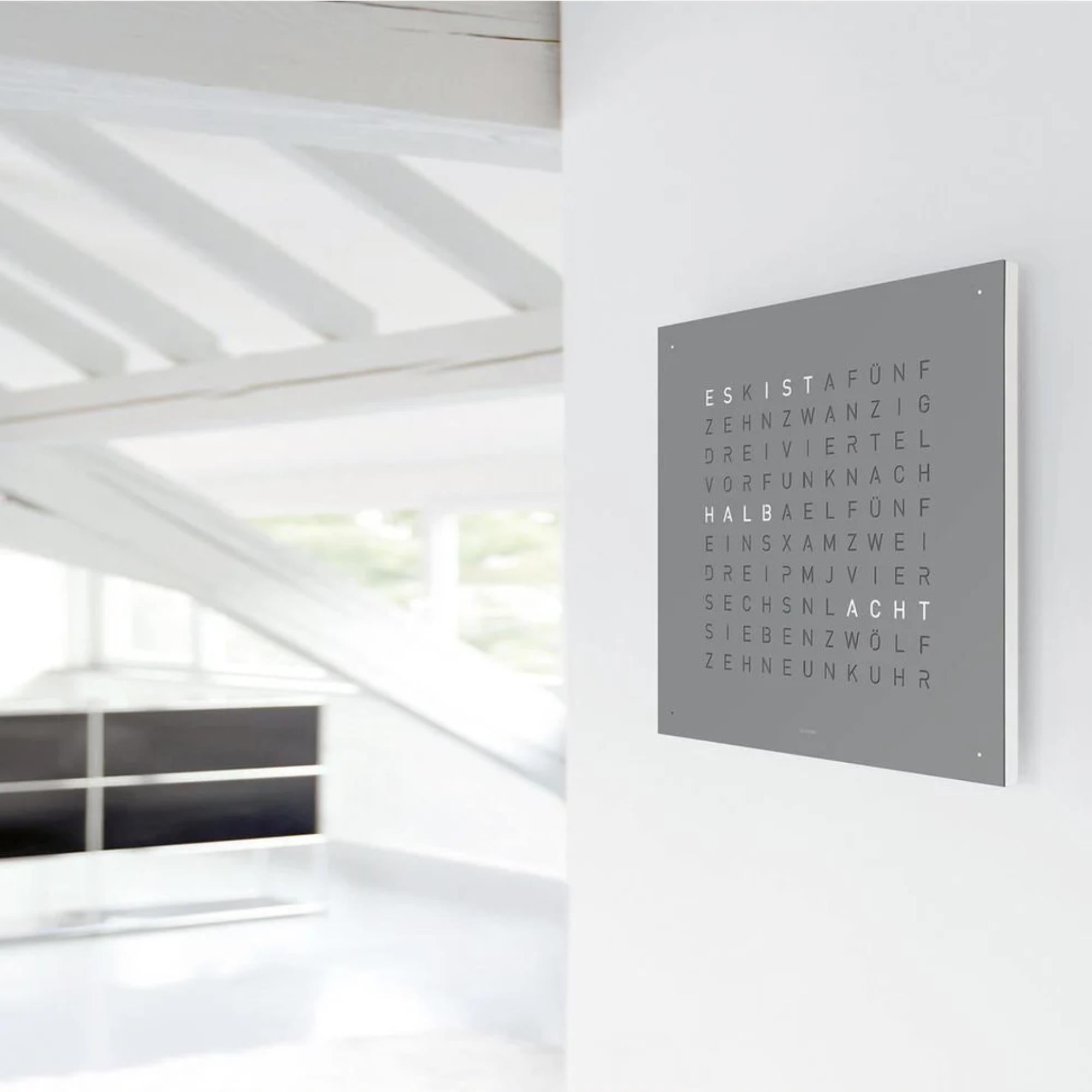 QLOCKTWO Earth 45 Grey Pepper English Wall Clock QT4ENGRPC-UK